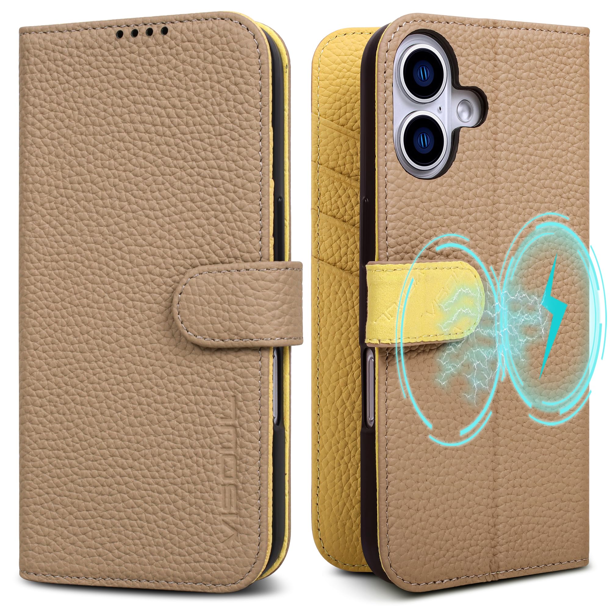 VISOUL iPhone16Plus 対応ケース 手帳型 本革 アイフォン16プラス 手帳型ケース MagSafe対応 スマホケース iPhone16プラス ヘルドマグネット型 横置きスタンド機能付き ワイヤレス充電対応 スマホケー