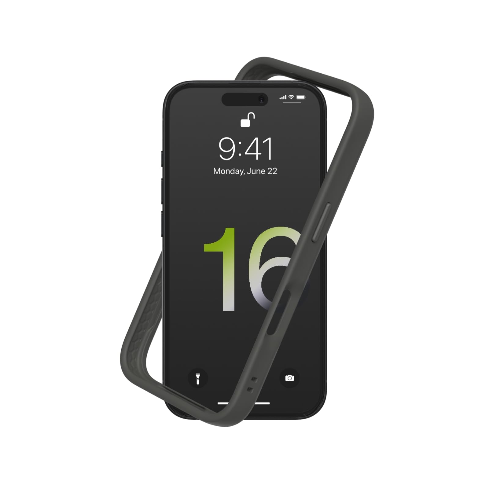 RHINOSHIELD [iPhone 16] CrashGuard バンパー 容れもの 耐衝・腺 米軍MIL標準尺度 ぼうぜん自失吸い入れる 傷 指紋 押しとどめる 薄型 軽さ SGS公許 - 黒鉛