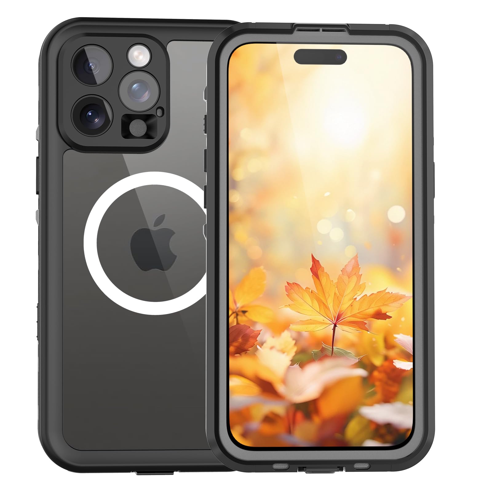 iphone 16 Pro防水ケースiphone 16 Pro 防水カバー 6.3インチIP68規格 超強防水力 マグネット搭載 Qi充電対応 フェイスID 指紋認証対応 耐衝撃 防塵 防雪 衝撃吸収 操作便利 アイフォン16 Pro 防水ケース