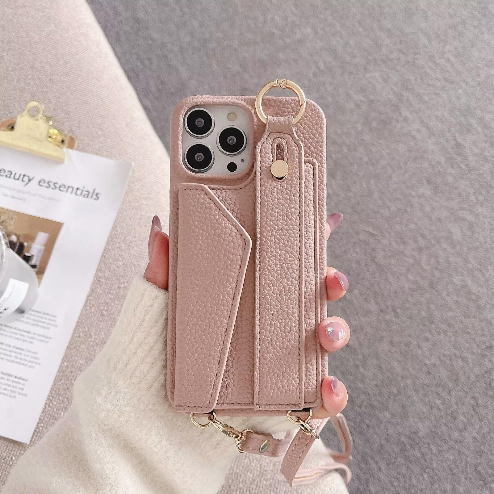 YerlyLan【 ベルト付き スマホケース 】iPhone 16 PRO対応 スマホ ケース アイフォン 16 PRO肩掛け 首かけ 斜めがけ ショルダー ケース iPhone 16 PRO携帯ケース 人気 韓国 スタンド 動画視聴 あいふぉん