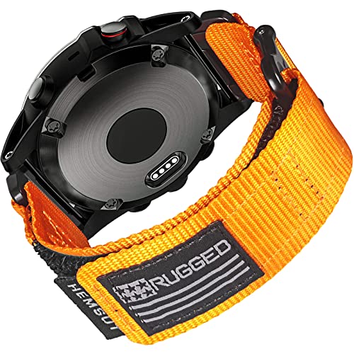 Hemsut ガーミン ベルト ガーミンウォッチ ナイロンスポーツバンド F・・nix/Forerunner/Approach/MARQ/Quatix/D2/Instinct/Enduro/Tactixシリーズ用 アップグレードされたコネクタ ガーミンのクイックフィットver