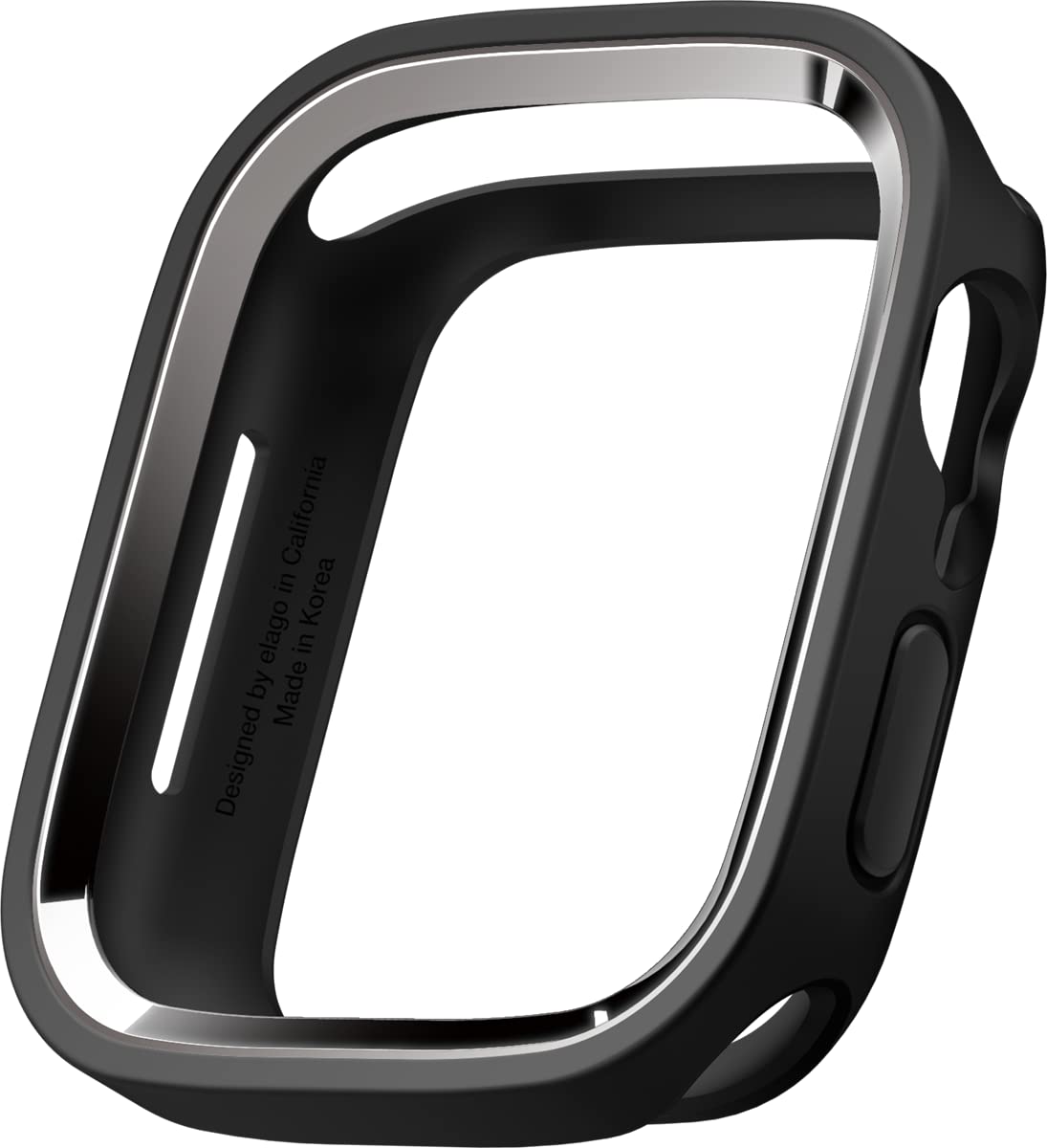 【elago】 Apple Watch Series 9 8 7 41mm SE 40mm 対応 ケース フレーム 付け替え 可能 TPU 保護ケース Appleウォッチ 保護カバー [ AppleWatch アップルウォッチ 41 & 40 mm 各種 対応 ] DUO CASE ブラック/メタリッ