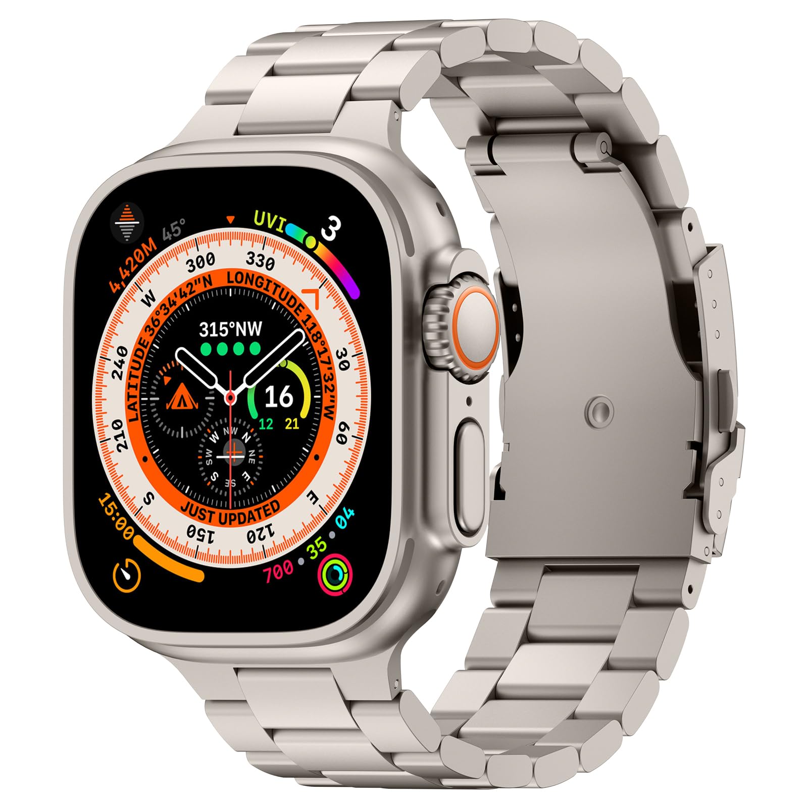 BinGeLi for Apple Watch バンド 49mm 46mm 45mm 44mm 42mm アップルウォッチ バンド スポーツ 交換用 ベルト チタン合金 軽量 耐衝撃 蒸れない メンズ Watch Ultra2/Ultra Series 10 9 8 SE2 7 6 SE 5 4 3 2 1に対応 長さ調
