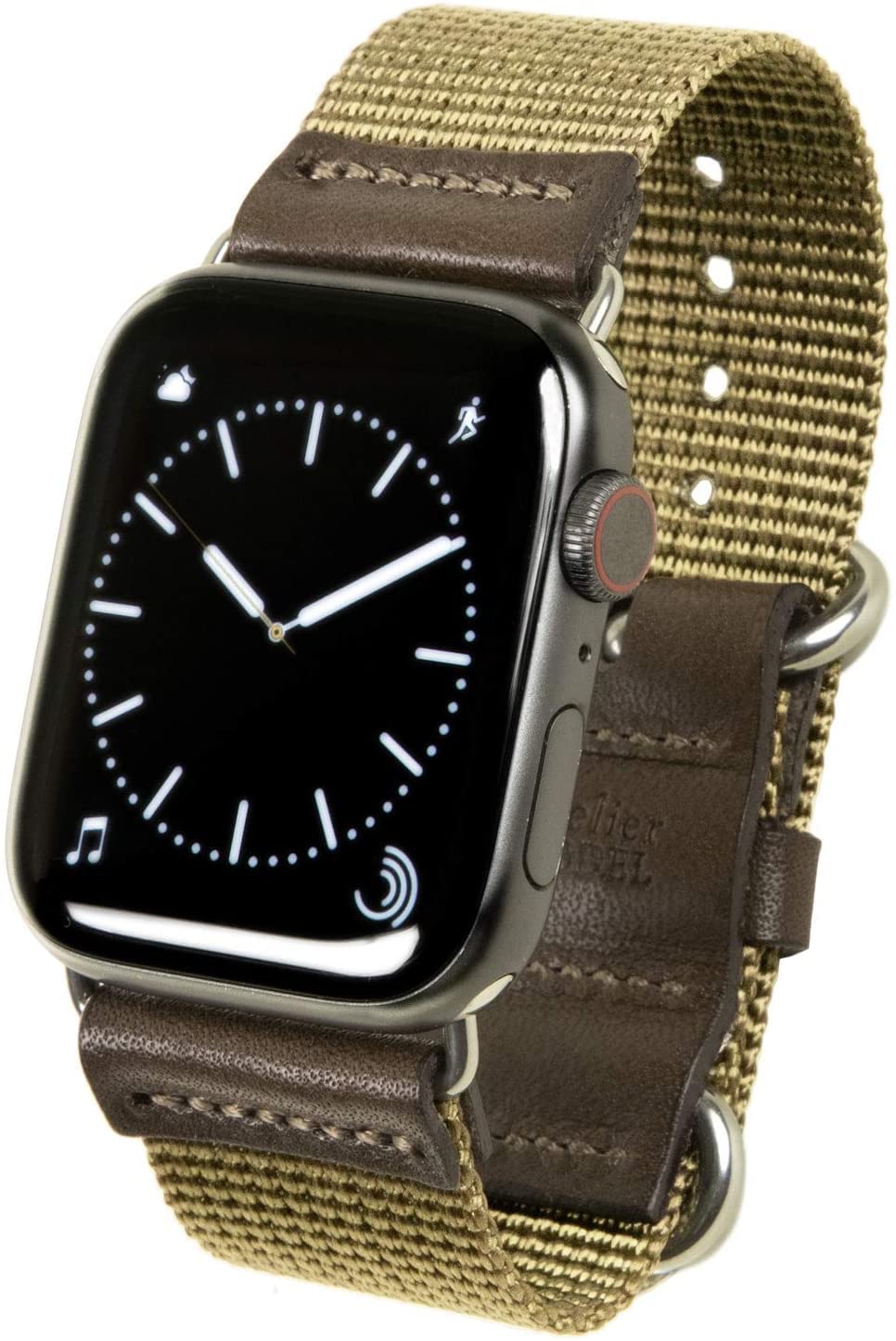atelierCODEL アップルウォッチ バンド 職人が最高の付け心地を追求 apple watch ナイロン レザー ベルト Ultra2/Ultra/10/9/8/7/6/5/4/3/2/1 対応 (44mm/45mm/46mm/49mm（腕周り長いバージョン）, ベージュ)｜T.M.Bストア
