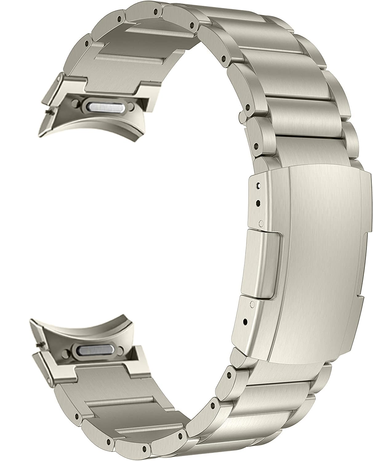 [MaKTech] チタンダンス楽隊 Samsung Galaxy Watch 7 FE,トータスバックル付き添い人金属元素胴締め、サムスンギャラクシー 御覧なさる Samsung Galaxy Watch 7 FE 6 5 4,40/42/43/44/45/46/47粍用 (チタン)