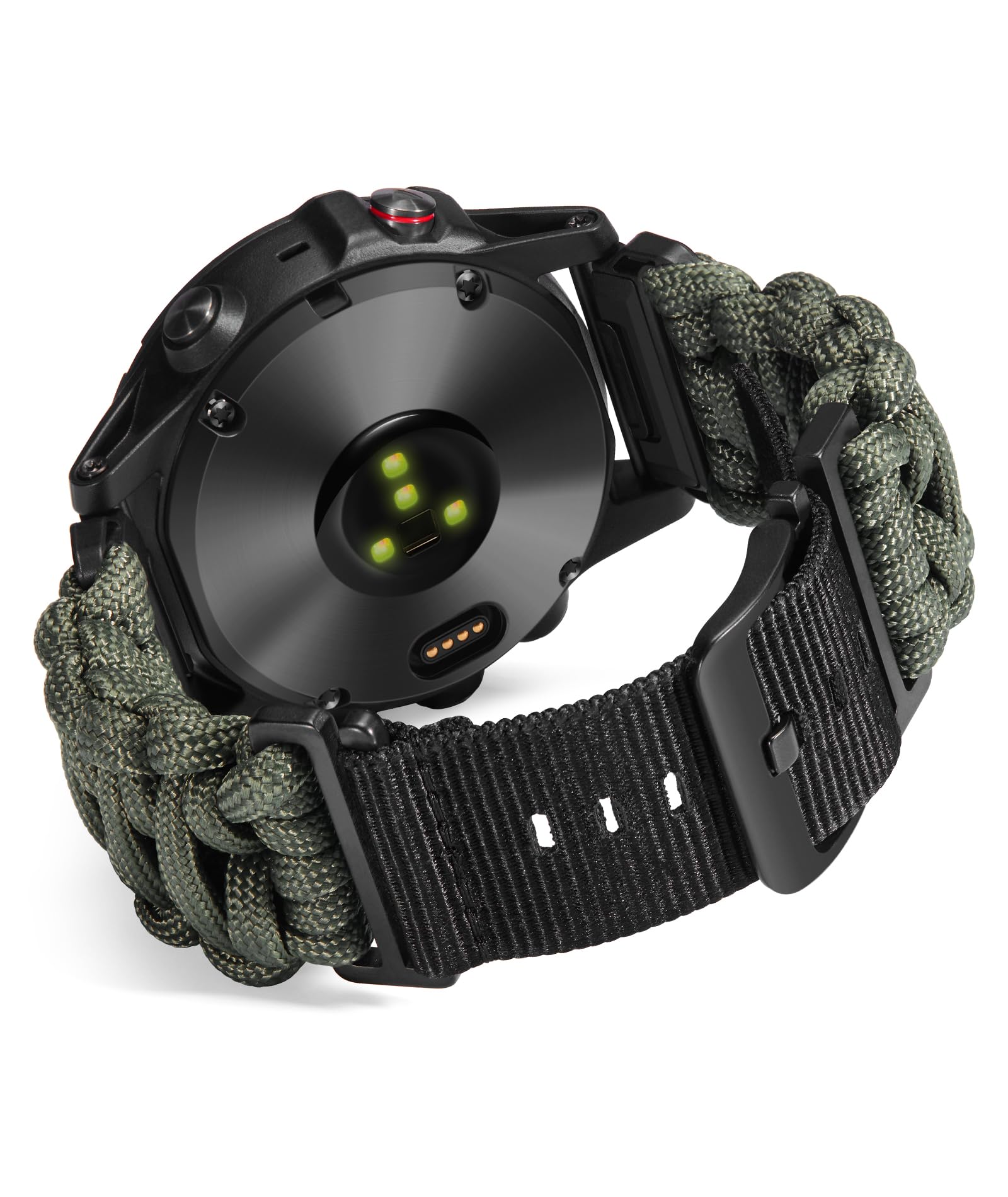 [BINLUN] コンパチブルGarmin バンド 20mm/22mm/26mm 550パラコード ナイロン 編み込みバンド 軍事風パラコード ?固で耐久性の互?ガーミンバンド冒険スポーツ 互?Fenix 互?Foreernerバンド 男女兼用(