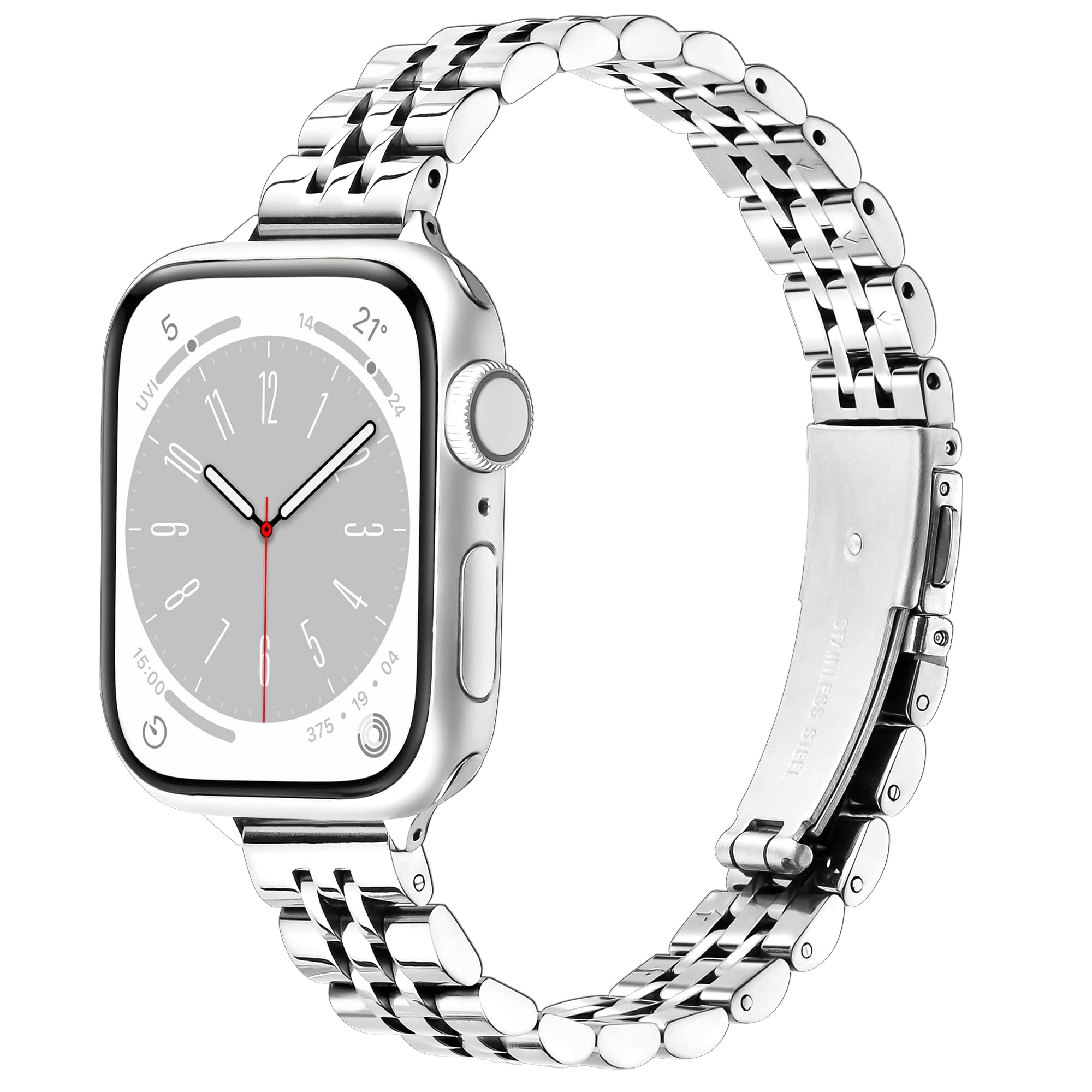 [SIBOYL] 超細バンド い対応アップルウォッチ バンド 41mm 40mm 38mm 42mm(Series10)、、控えめな贅沢、おしゃれ金属iWatch バンド夏、コンパチブルApple Watch バンド ステンレス、対応のアップルウォッ