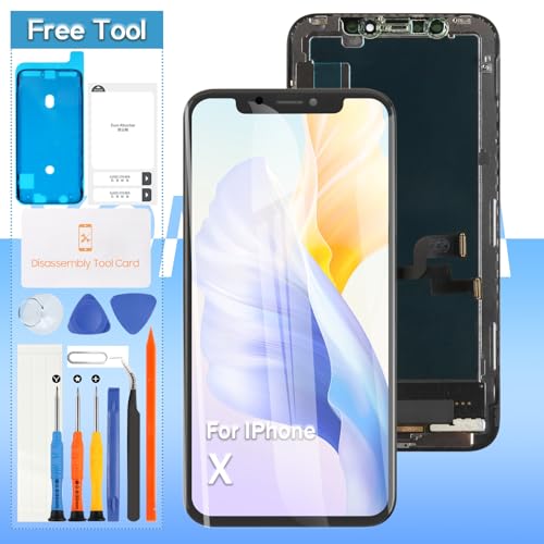 A-MIND For iPhone X 液晶パネル 画面交換修理用 タッチパネルセット 5.8 インチ 3D タッチ付き修理工具には画面保護フィルムが付属しています+保護フィルム+防水シール付き