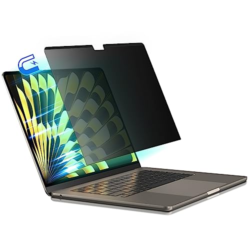 LuFiYa 15.3インチ MacBook Air M2 2023/MacBook Air M3 2024 用 覗き見防止フィルター マグネットタイプ 1秒着脱式 のぞき見防止 フィルム ノートパソコン プライバシーフィルター ブルーライトカット両|T.M.Bストア