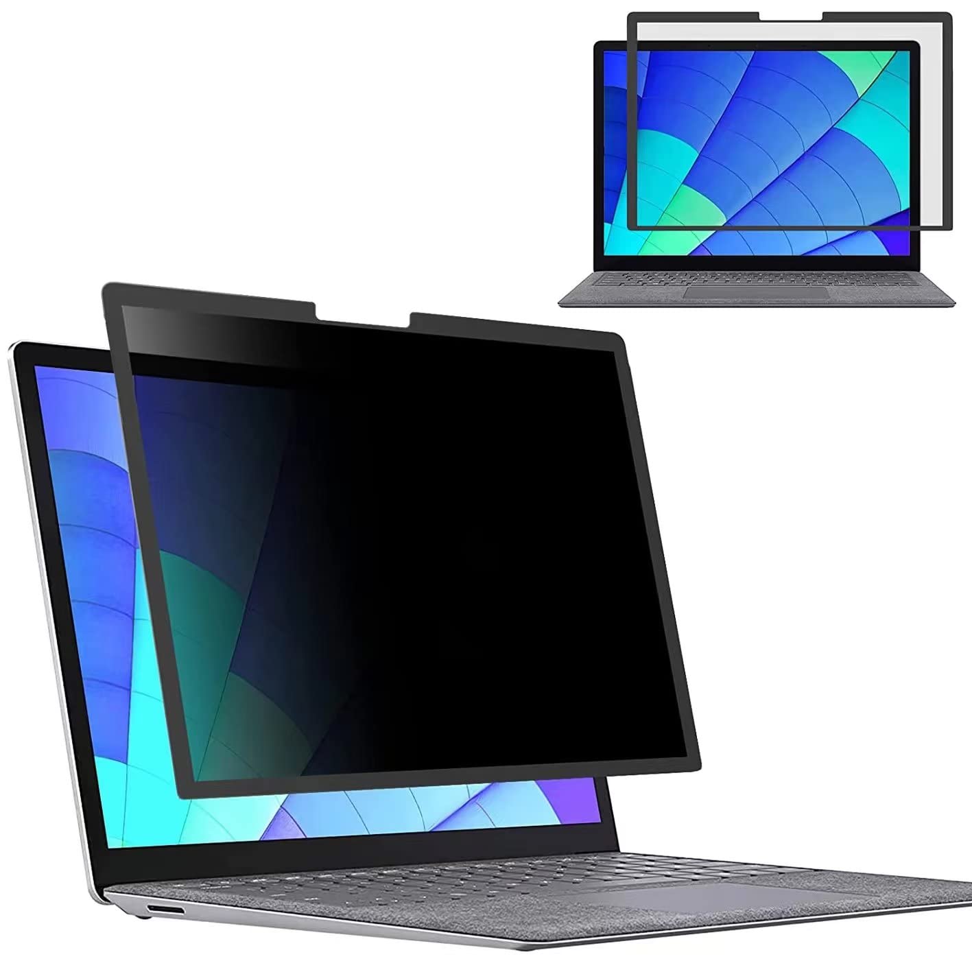 粘着式 Surface Laptop5 2022年/Laptop4/Laptop3（15インチ）用の覗き見防止 保護フィルム プライバシーフィルター 液晶保護フィルム ブルーライトカット 反射防止 保護シート 着脱式