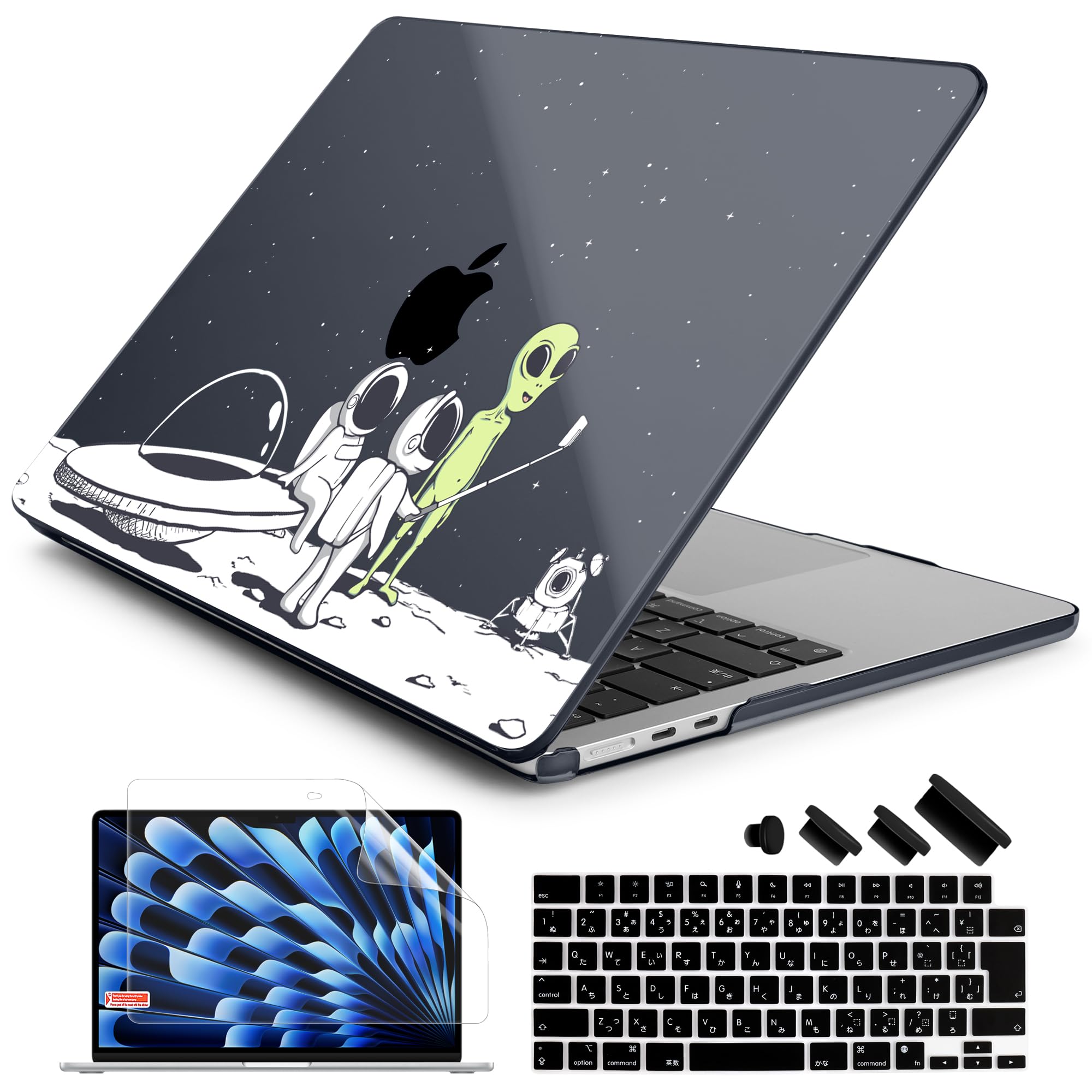 Batianda 2023発売MacBook Air 15 M2 A2941専用 軽さ持ちはこぶ保護すること入れもの+映写幕保護すること写真フィルム+日本語鍵盤押しかぶせる、変てこりんな全ての存在