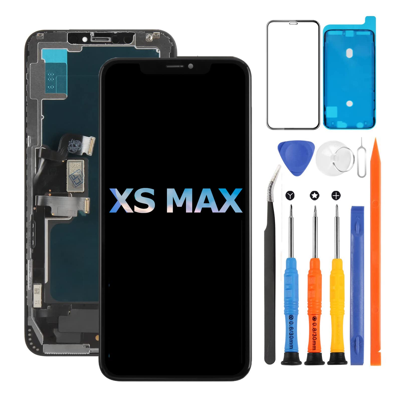 For iPhone XS MAX 液晶ダイアログボックス画面交? 6.5\" LCD 映写幕 取り替えっこ用 見せびらかす タッチパネルセット フロンドパネル+ 取りつくろう部分品 + 保護すること写真フィルム"