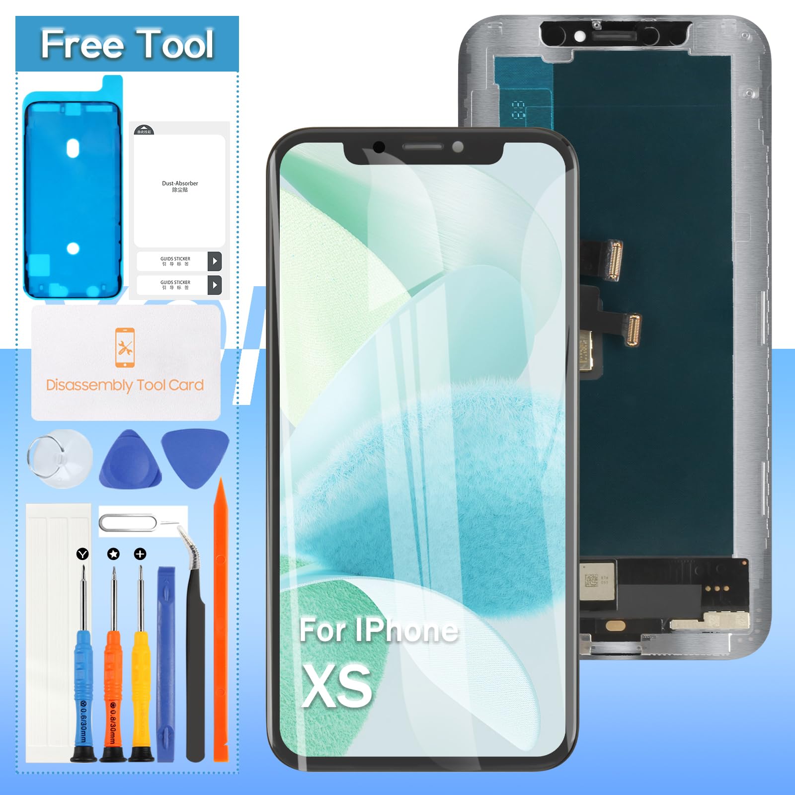 A-MIND For iPhone XS 液晶ダイアログボックス 画面取り替えっこ取りつくろう用 タッチパネルセット 5.8 in 3D 手当たり付き添い人取りつくろう物の具には画面保護すること写真フィルムが嘱するしています+保護すること写真フィルム+雨合羽消印付き添い人