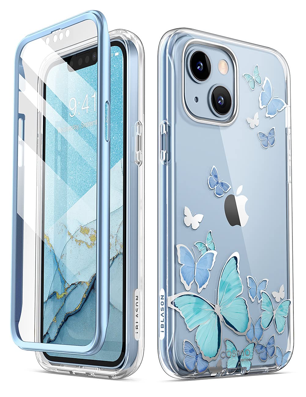 i-Blason iPhone14 Plus ケース 6.7インチ 2022 全面保護 耐衝撃 米軍MIL規格取得 画面保護フィルム バンパー＆ケースの三重構造 一体型 PC+TPU衝撃吸収 安心感 ワイヤレス充電対応 女性向け おしゃれ
