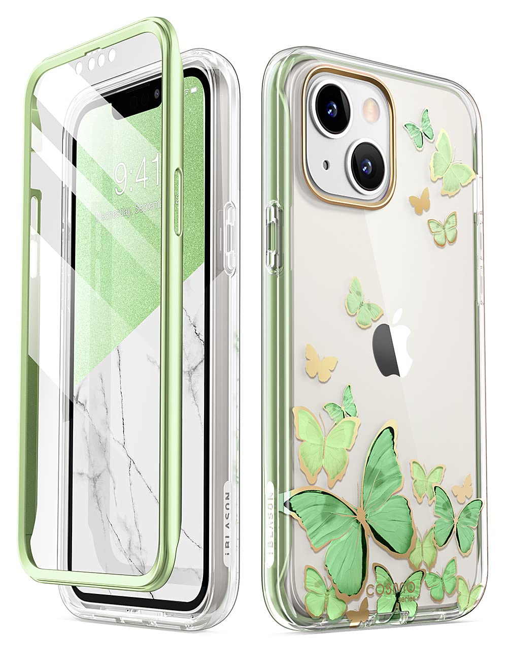 i-Blason iPhone14 Plus ケース 6.7インチ 2022 全面保護 耐衝撃 米軍MIL規格取得 画面保護フィルム バンパー＆ケースの三重構造 一体型 PC+TPU衝撃吸収 安心感 ワイヤレス充電対応 女性向け おしゃれ