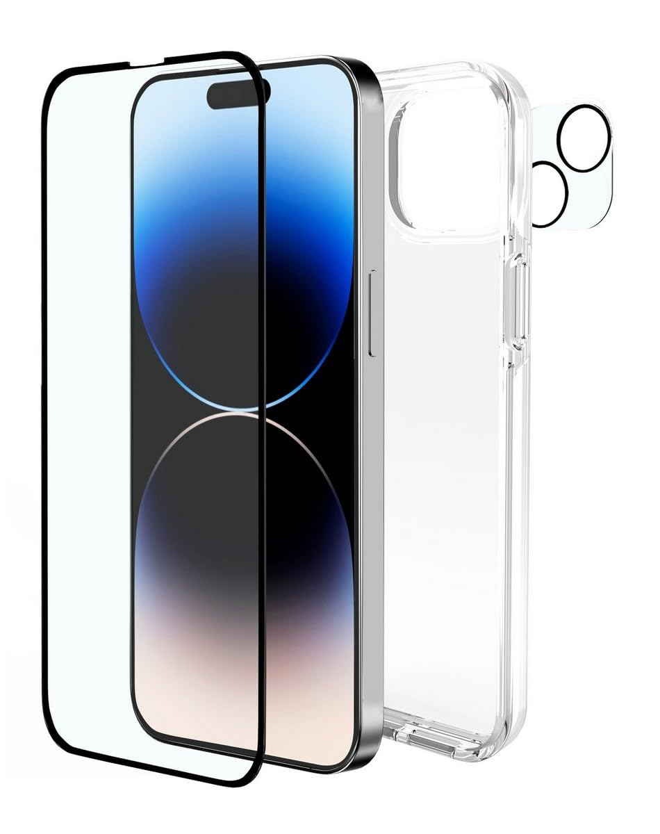 【RAPTIC】 iPhone15 対応 ケース/液晶 ガラスフィルム/カメラ保護フィルム 3点 セット 9H 強化ガラス 指紋 気泡 傷 防止 日本製 ガラス 使用 シンプル 透明 スマホケース [ Apple iPhone 15 アイフォン1 8,358円