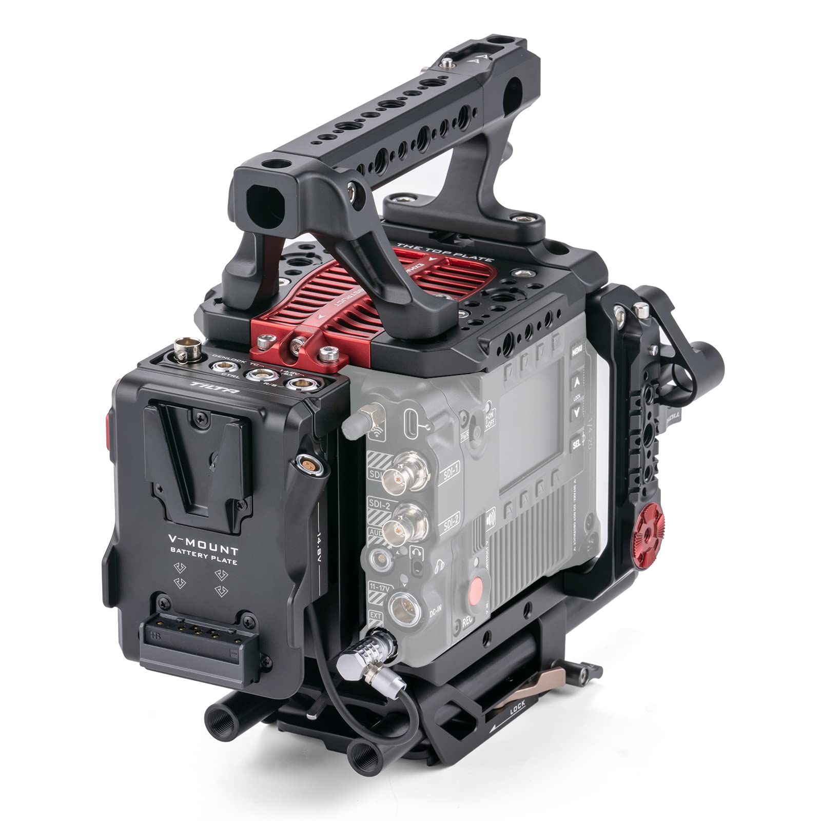 TILTA RED V-RAPTOR 用のフルカメラケージアドバンストキット、アドバンストI/Oモデュール、カメラケージトップハンドル、15粍 LWS軍事基地一皿、ビデオムービーフィルムメイキングリグ ESR-T08-