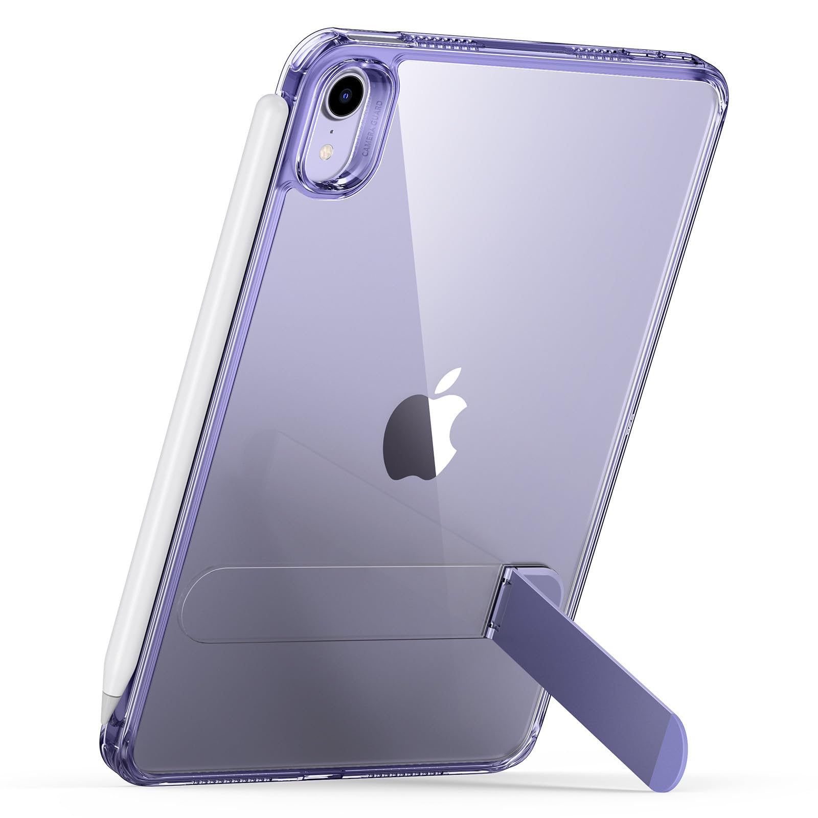 ESR iPad mini7 ケース (A17 Pro、2024) iPad mini 第7/6世代 スタンド付きケース (2024/2021) 3スタンドモード スリムで軽量落下防止 Pencil Pro/USB-C対応 Boostキックスタンドケース パープルクリア