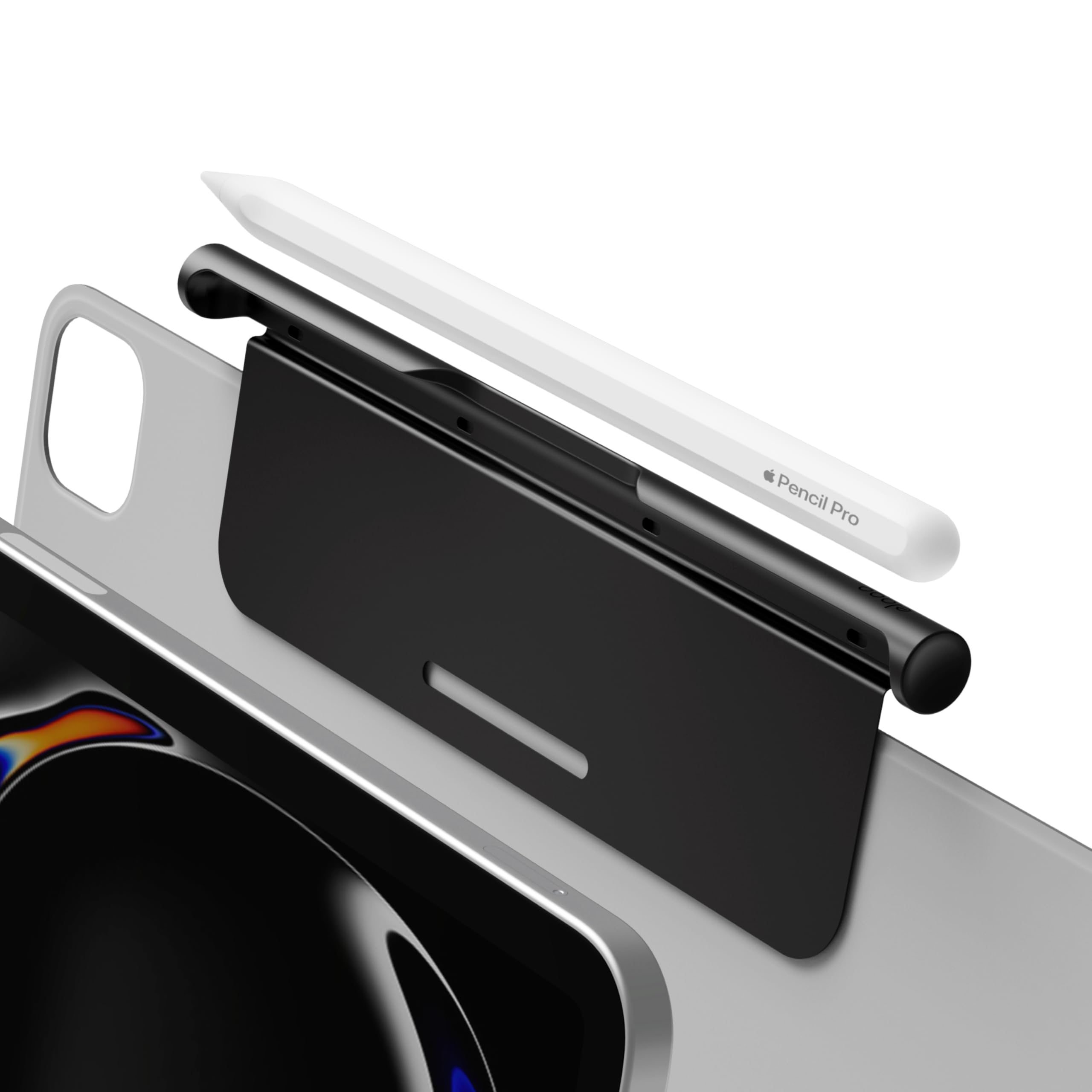 【elago】 Apple Pencil Pro / 第2世代 対応 ペンシルホルダー 薄型 軽量 落下防止 ペンホルダー [ iPadPro12.9 / iPad Pro11 / iPadAir 対応 ] PENCIL CRADLE ブラック｜T.M.Bストア