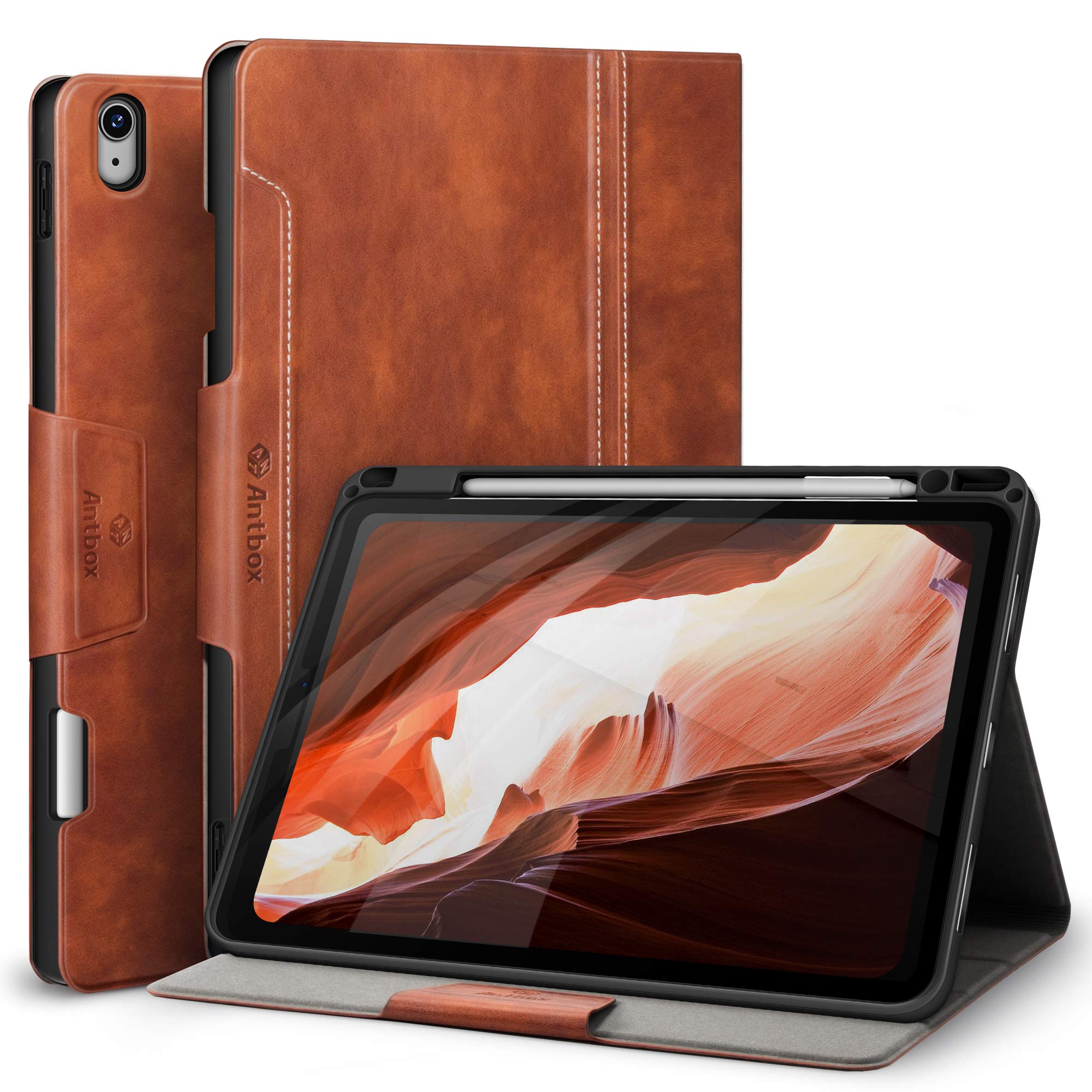Antbox iPad Air 11 インチ ケース iPad Air 第5/4世代 ケース ペンシル ホルダー オートスリープ対応 iPad Air 第4/5世代 ケース ひび割れ防止 ソフトPUレザー製 第6世代 iPad Air ケース 11 インチ マルチス