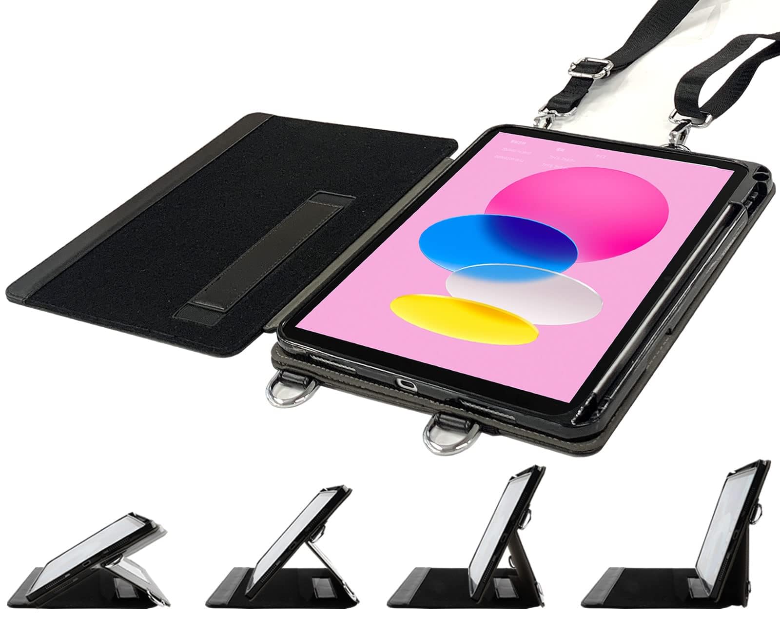 SLYDA iPad 10.9インチ 第10世代 (2022年) モデル専用 マルチアングル スタンド ケース 肩掛け 首掛け ショルダー Apple Pencil 収納可 名刺入れ付 ビジネス 学校 by 幡ヶ谷カバン｜T.M.Bストア