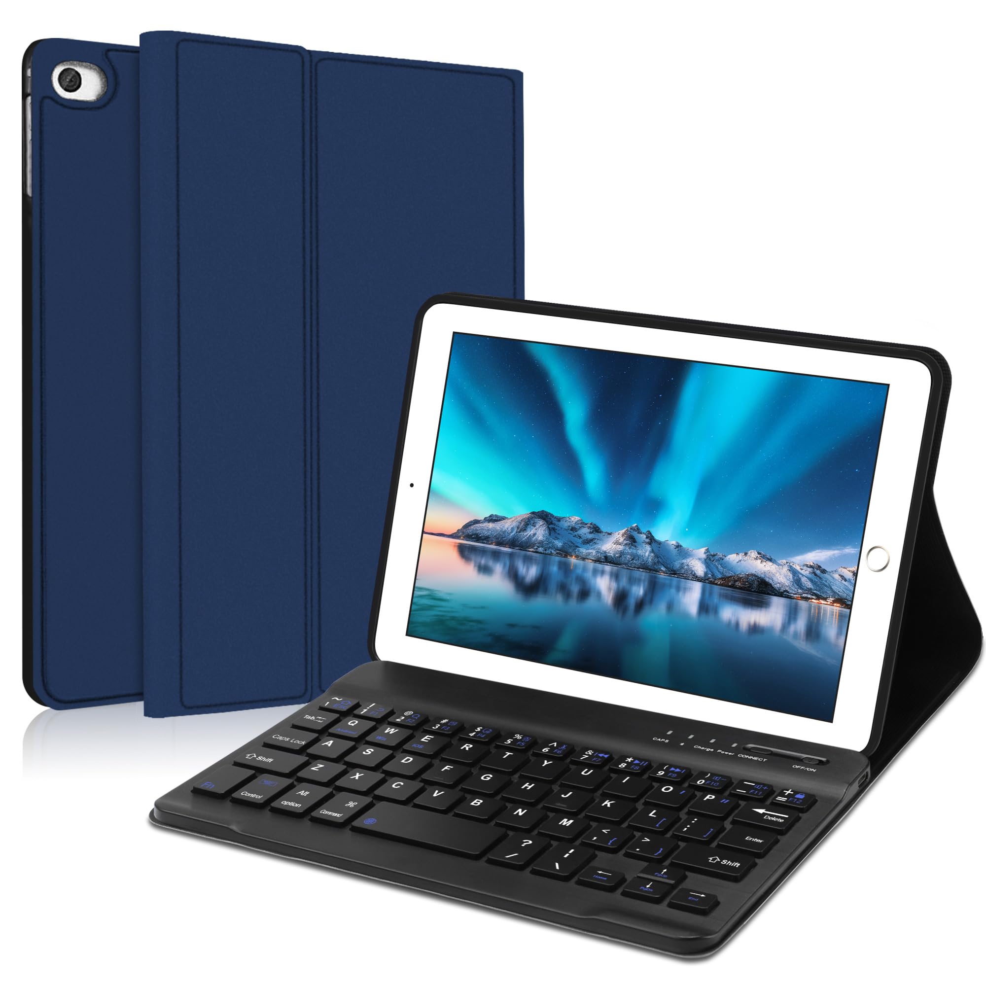 iPad mini5/4/3/2/1 キーボード付きケース 7.9インチ「タッチペン収納可能」 脱着式 Bluetooth スマートキーボードカバー超軽量 薄型 耐衝撃 全面保護 第5世代 iPad mini