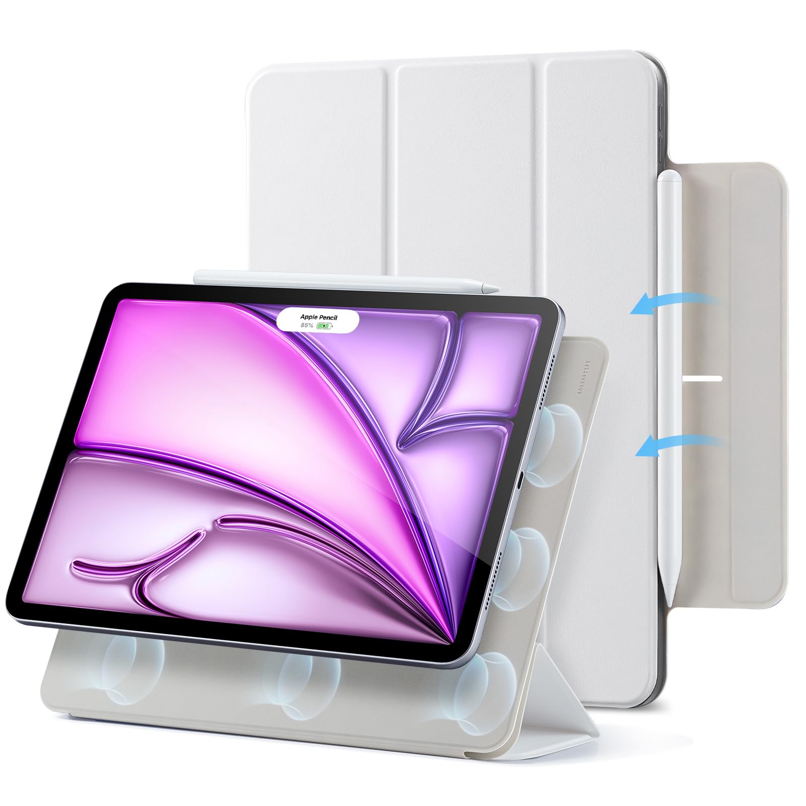 ESR iPad Air 13インチ ケース M2 2024専用、iPad Pro 12.9 ケース 第6/5/4世代(2022/2021/2020) 強力マグネット吸着式 スリムな三つ折りスタンドケース Pencil Pro/USB-C完全対応 自動ウェイク/スリープ 耐久性 9,766円