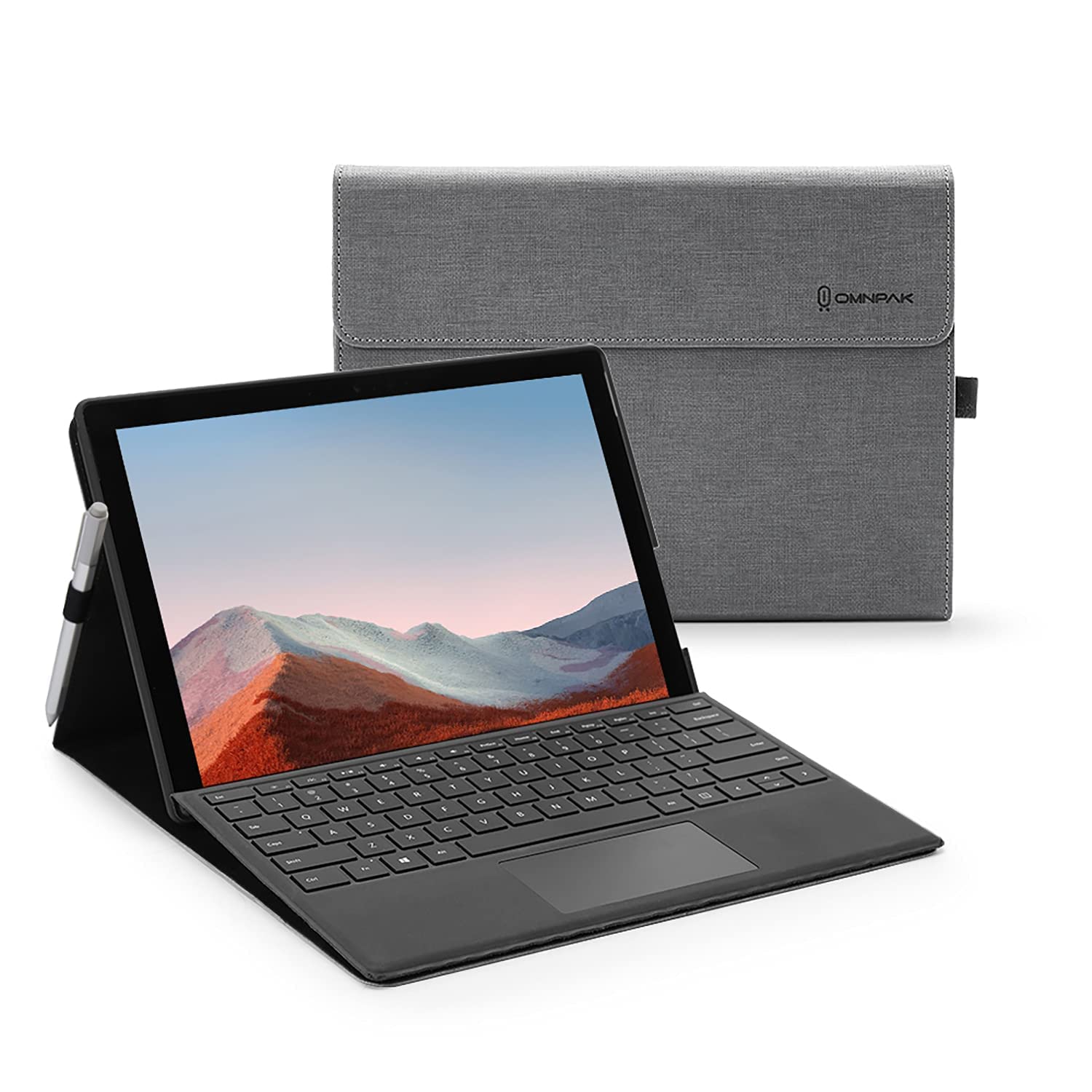 Omnpak 2023年発売のSurface Go4/ 2021年発売のSurface Go3/2020年発売のSurface Go2/Microsoft Surface GOに対応ケース 10.5インチ 表面内蔵保護カバー 多視角 スタンド 軽量 薄型 ペンホルダー付き PU スマート カ｜T.M.Bストア