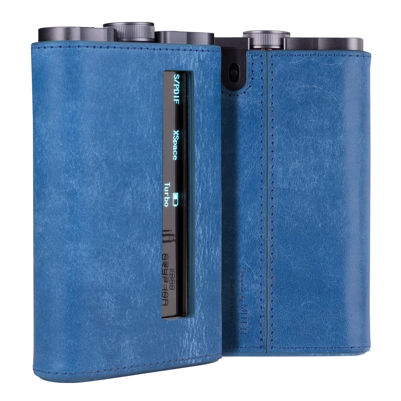MITER ケース For iFi Audio xDSD Gryphon DAC グリフォン用 カバープロテクター手作りレザーケース Gryphon cover (Blue)|T.M.Bストア