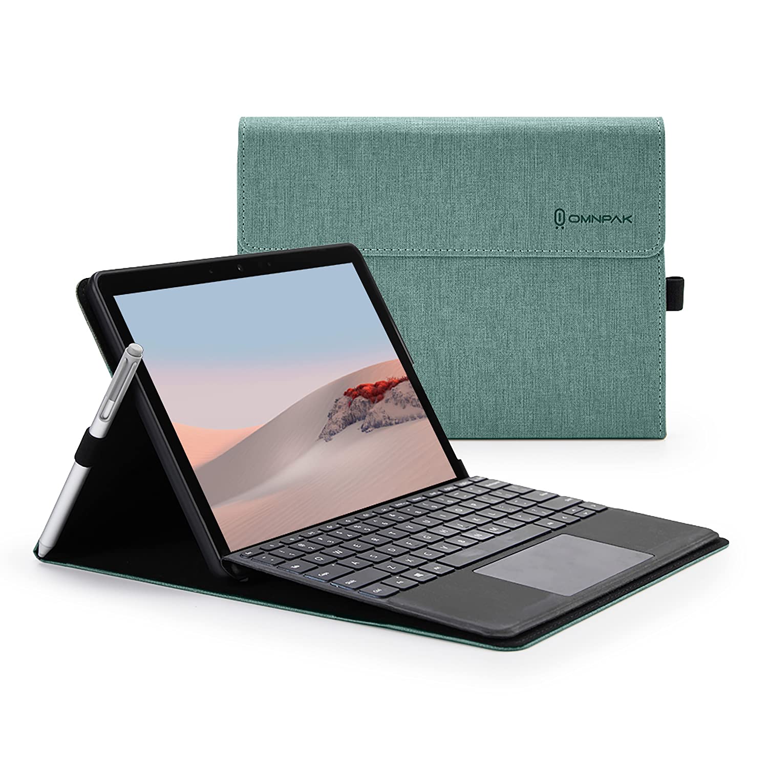 Omnpak 2023年発売のSurface Go4/ 2021年発売のSurface Go3/2020年発売のSurface Go2/Microsoft Surface GOに対応ケース 10.5インチ 表面内蔵保護カバー 多視角 スタンド 軽量 薄型 ペンホルダー付き PU スマート カ｜T.M.Bストア