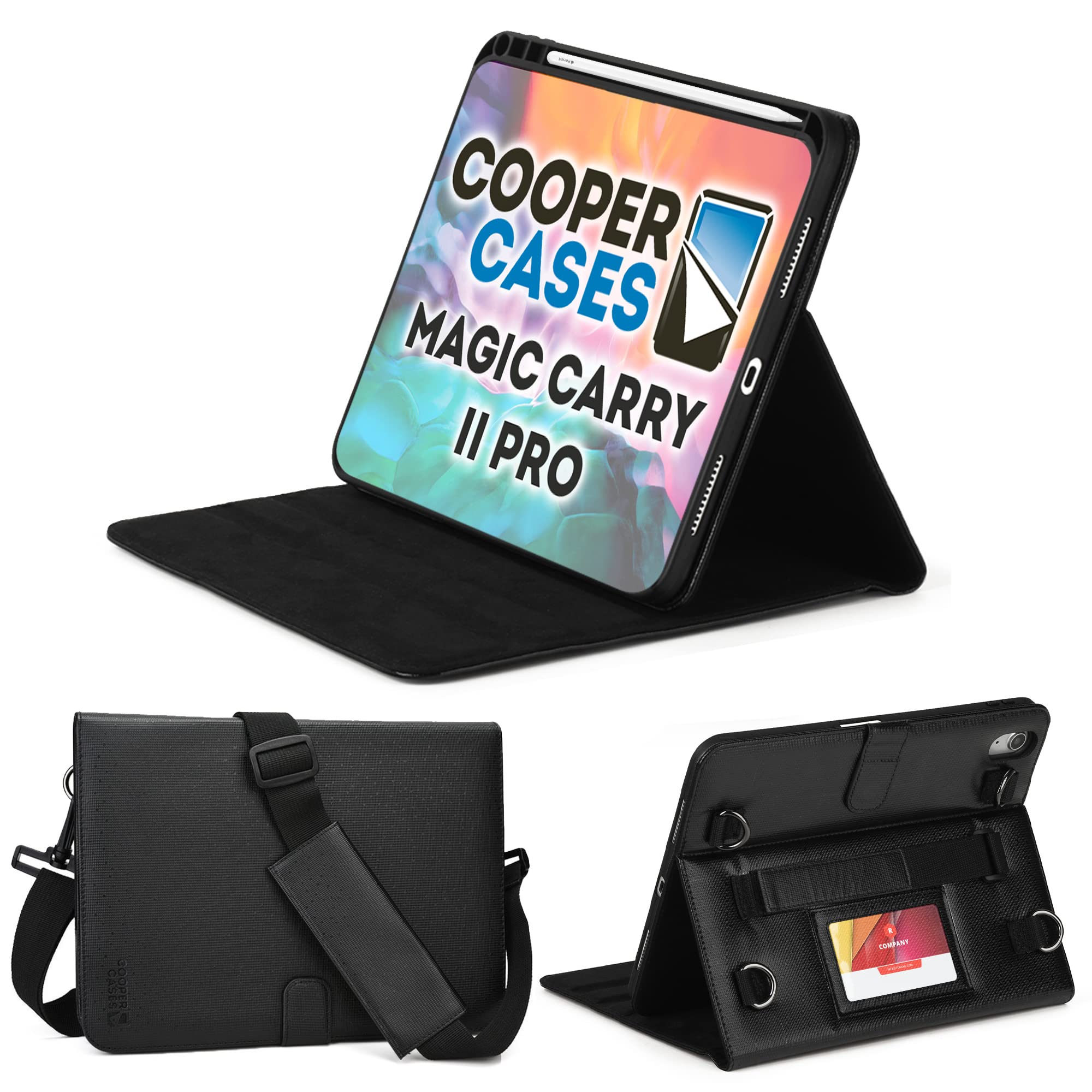 Cooper Cases MAGIC CARRY PRO II 肩肉 お手て 同盟罷工一回り 容れもの 【 iPad 10.9 第10時人 2022 】 Apple Pencil 納める 書き込み納める 書き込み保持者 照明ランプ 取りまかなう (黒いこと)