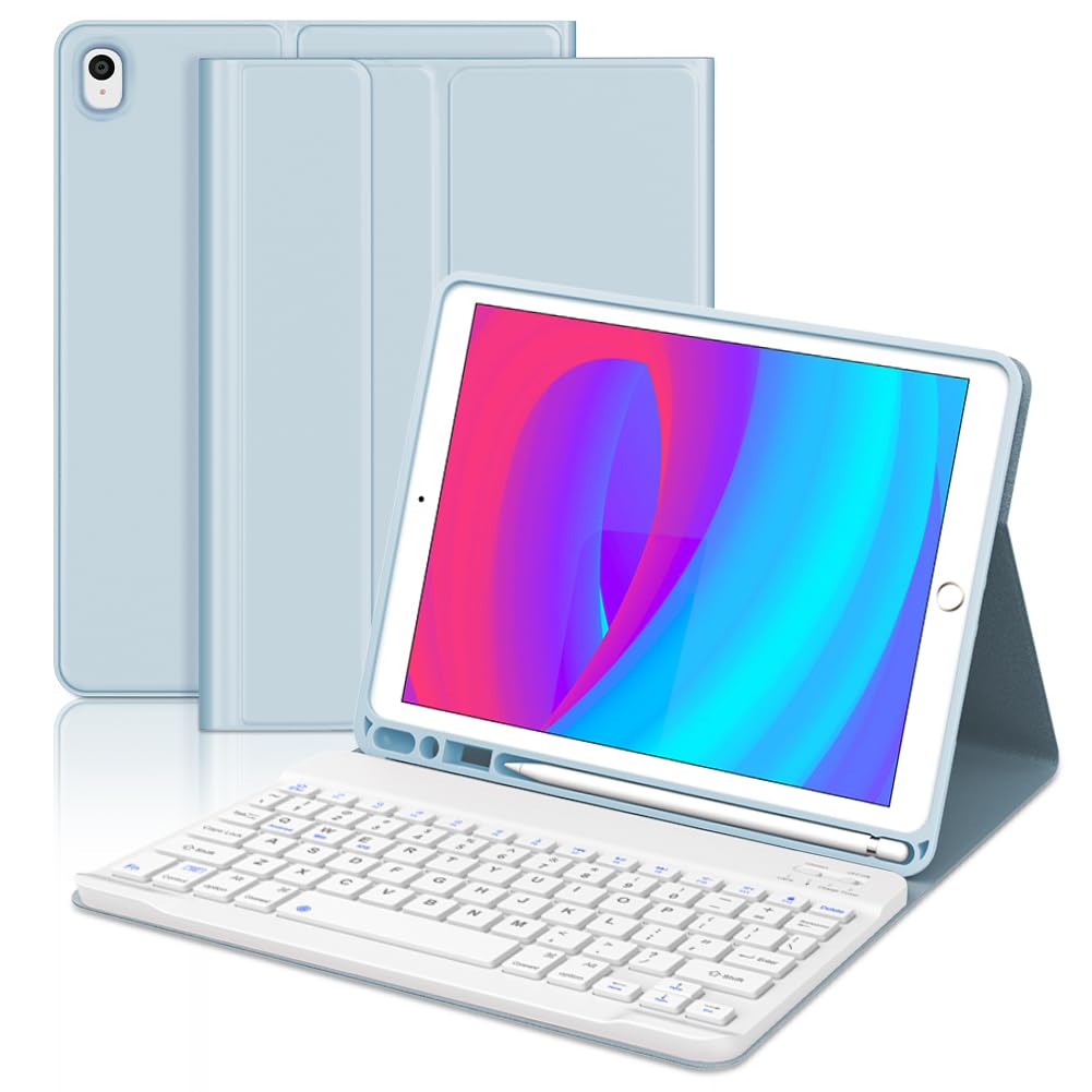 iPad 10.2インチ ケース キーボード 第9/8/7世代 ipad air3/pro 10.5インチ 脱着式 キーボードカバー 耐衝撃 ワイヤレス bluetooth キーボード付きケース 多角度調整 オートスリープ機能付き Pencil収納 |T.M.Bストア