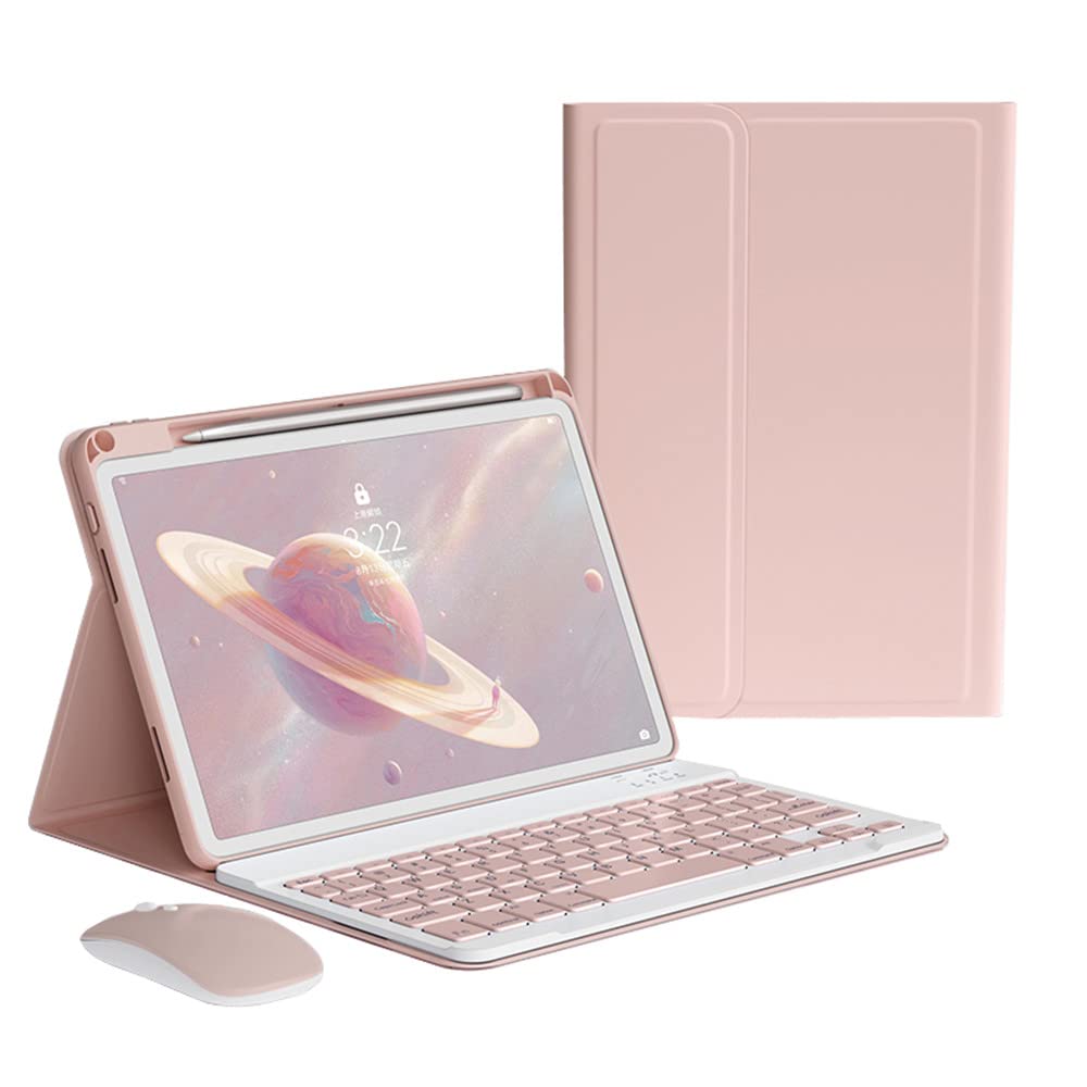 iPad mini7 A17 Pro キーボードケース iPad mini6 キーボード マウス付き iPad mini 第6世代 iPad mini 7 キーボード カバー 分離式 カラーキーボード レディース 可愛い ビジネス (ピンク)