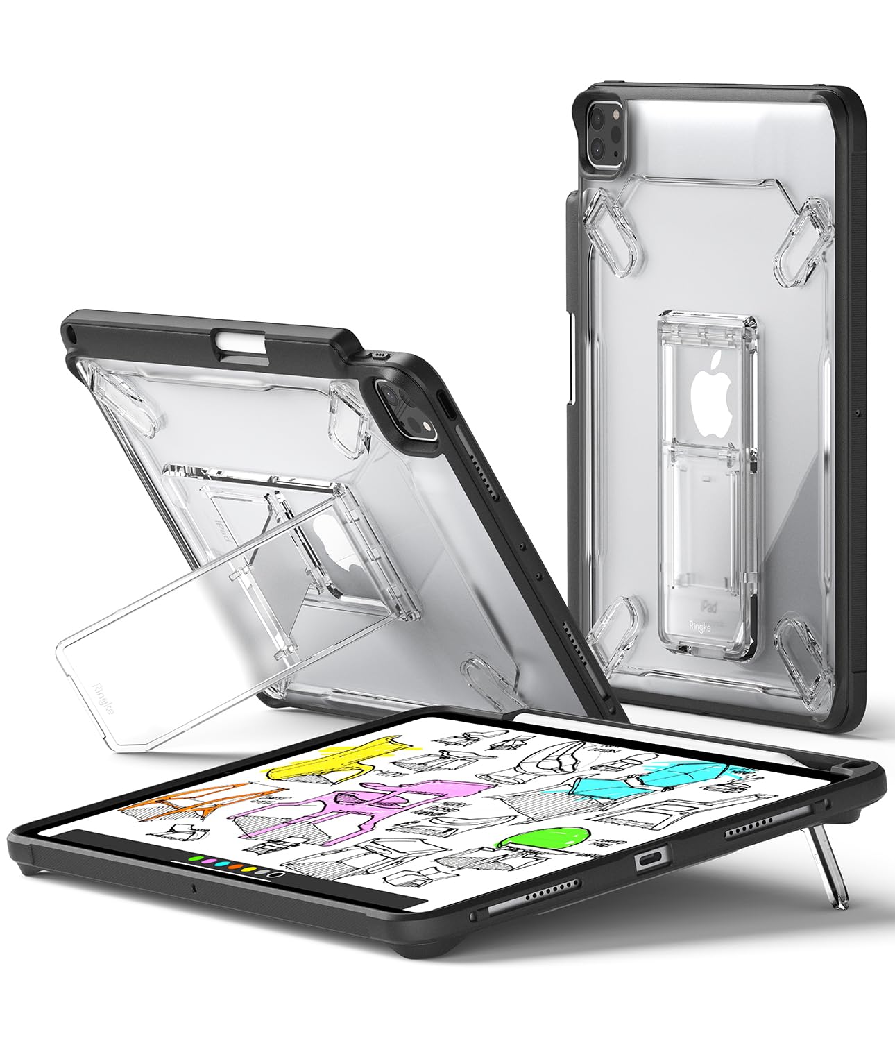 【Ringke】iPad Pro 11\" (4 / 3 / 2 / 1世代) FUSION SKETCH STAND ケース TPU+PC 黄ばみにくい 耐黄変 落下防止 耐衝撃 米軍MIL規格取得 タブレットケース タブレットカバー アイパッドプロ 11インチ (ストラッ
