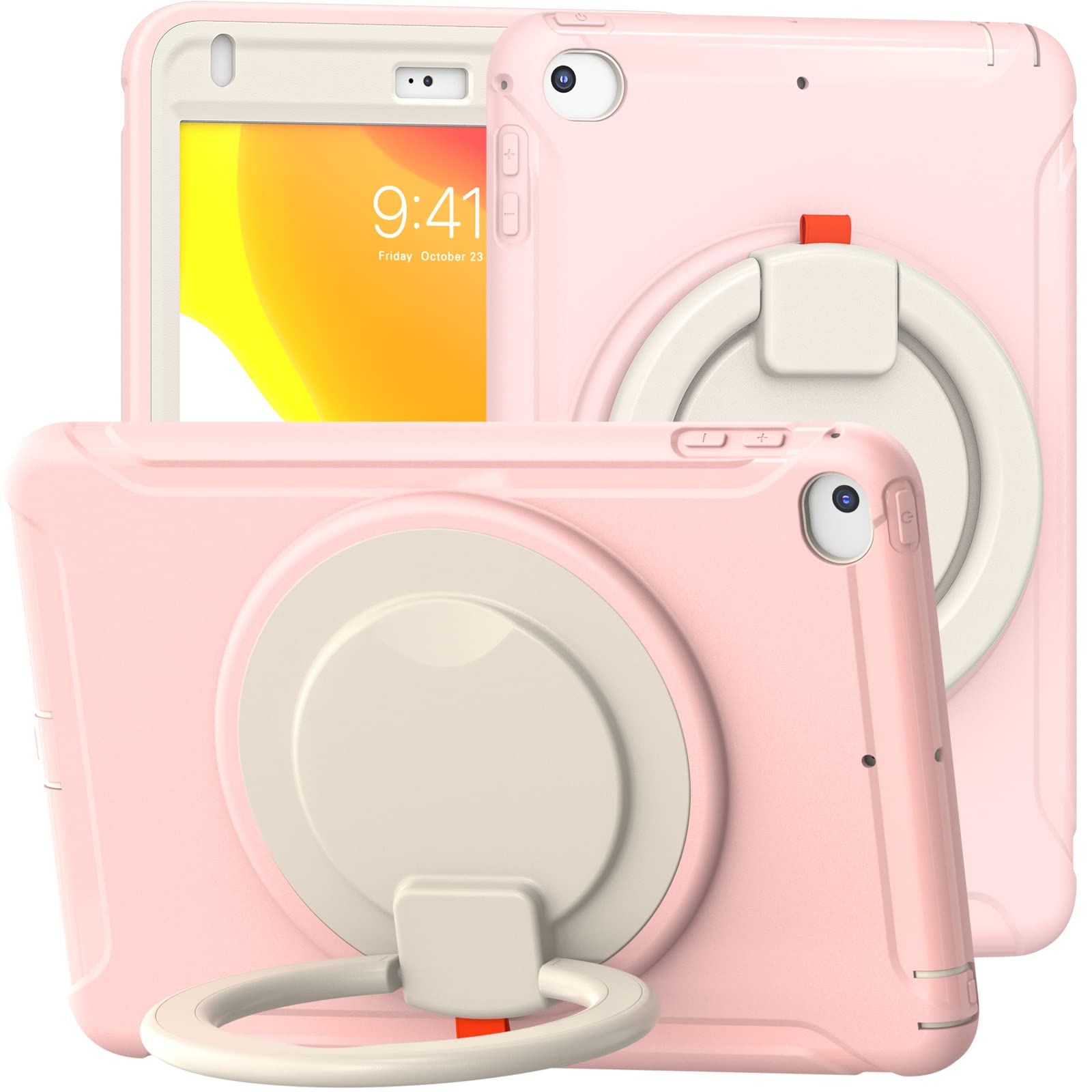 iPad Mini5 ケース Mini4 ケース 2015/ 2019 モデル (7.9インチ) リング付き 衝撃吸収 軽い 頑丈 360°回転スタンド 多方向 ハンドル付 ミニ5 ミニ4 カバー 落下防止 キズ防止 キッズ iPad Mini 第5世代/ 第4