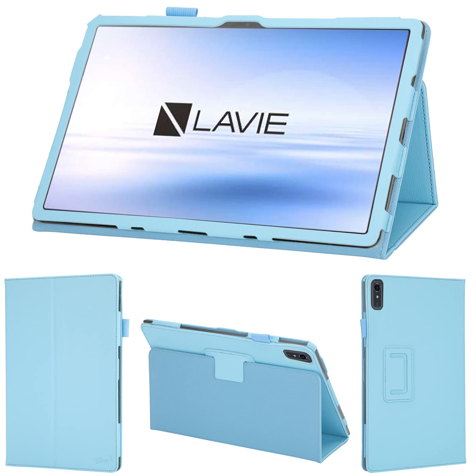 wisers LAVIE T11 T1175/FAS PC-T1175 FAS 専用タブレットケース (スカイブルー) 11.5インチ 対応 (タッチペン/保護フィルム 付き/スタンドタイプ) タブレットカバー 2023 新型