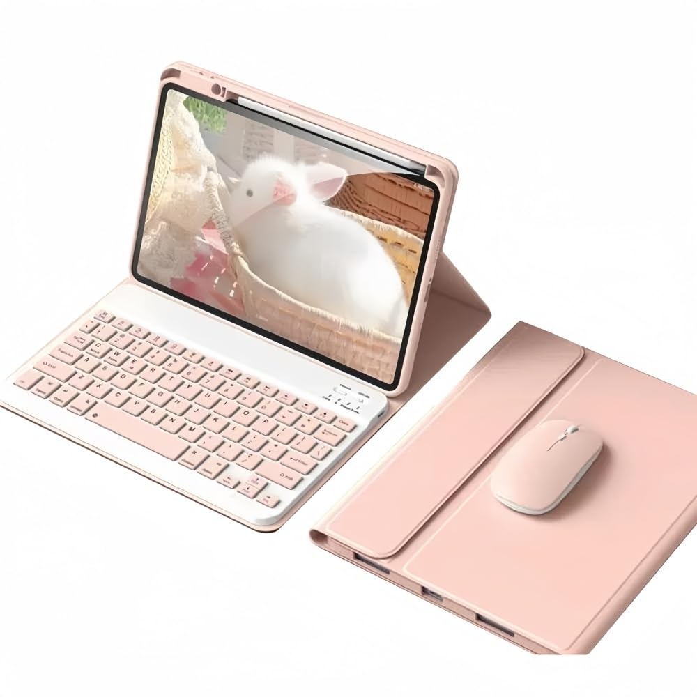 2024新型 iPad Pro 13インチ キーボードケース 可愛い カラーキーボード マグネット 分離式 アイパッド iPadPro13 2024 キーボード カバー ビジネス 学生 女性 人気,薄いピンク｜T.M.Bストア