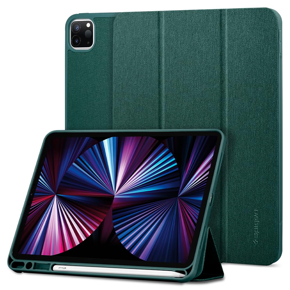 Spigen iPad Pro 11インチ ケース (2022 2021 2020 2018)用 第4/3/2/1/世代対応 カバー スタンド Apple Pencil収納 耐衝撃 すり傷防止 ファブリック カバー 衝撃 吸収 アーバンフィット ACS01056 (ミッドナイト・