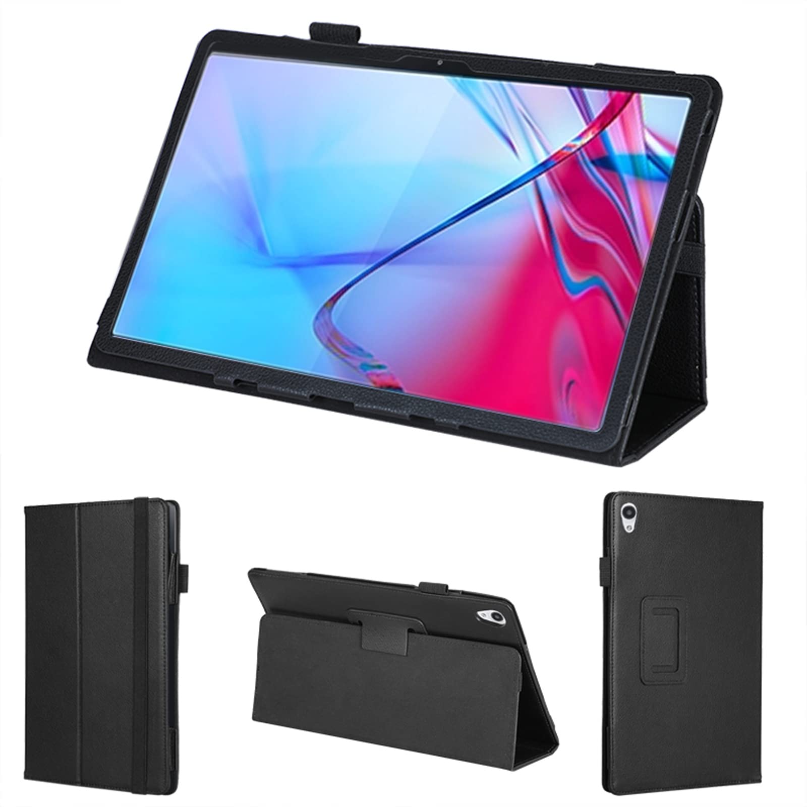 wisers Lenovo Tab P11 5G LET01 専用タブレットケース (ブラック) 11インチ 対応 (タッチペン/保護フィルム 付き/スタンドタイプ) タブレットカバー 2023 新型