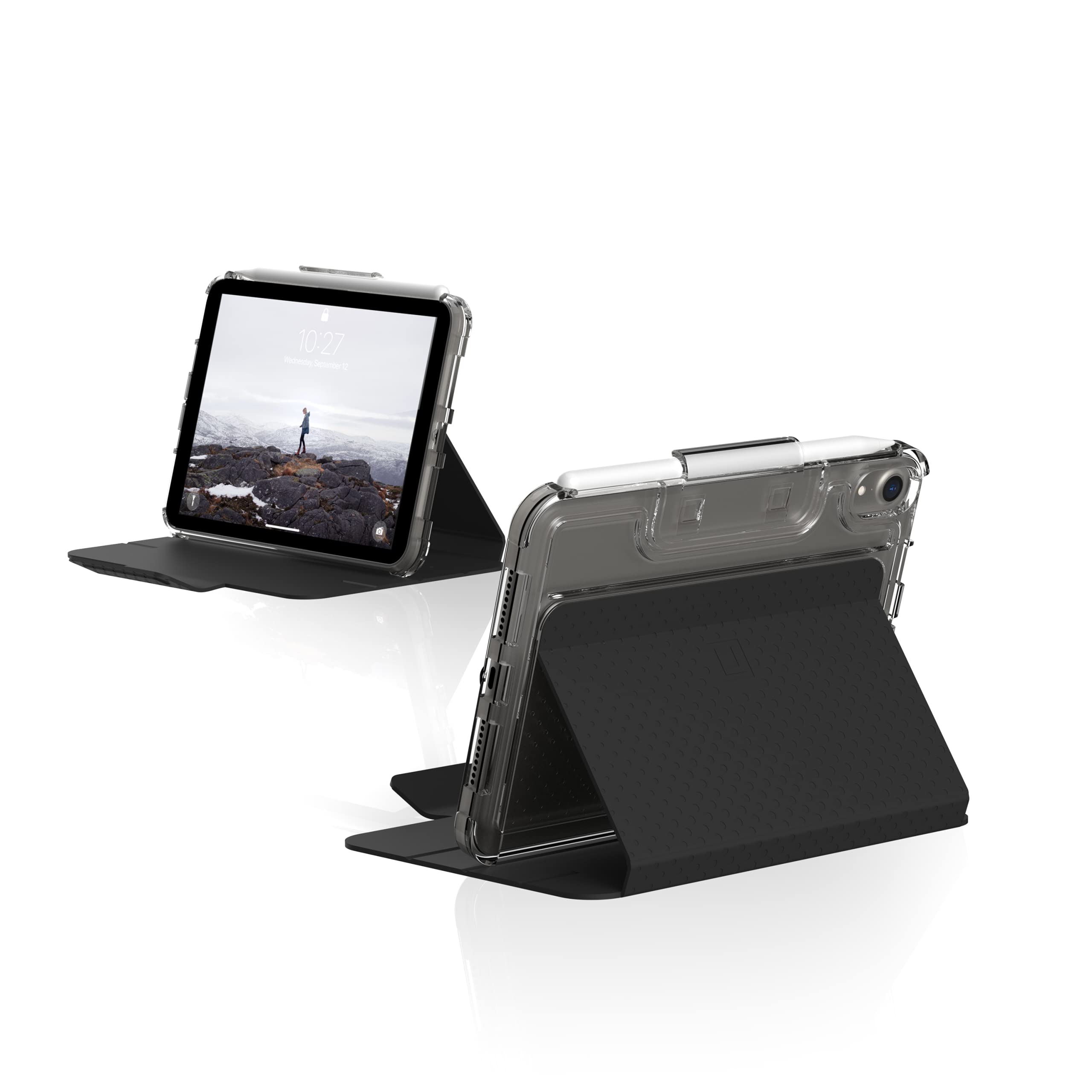 [U] UAG iPad Mini用ケース (第6世代 2021) [8.3インチスクリーン] Lucent 軽量 超薄型 耐衝撃 スマートフォリオ保護カバー 自動/スリープ/ウェイク&ペンシルホルダー付き ブラック