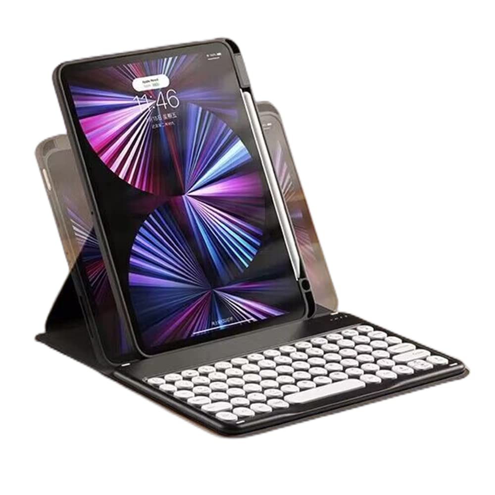 iPad 10.2 キーボードケース 縦 第9世代 第8世代 第7世代 アイパッド ペン収納 カバー iPad9/iPad8/iPad7/Air3/Pro10.5 耐衝撃 透明 クリア 背面カバー マグネット分離式 丸型キー ワイヤレスBluetoothキー