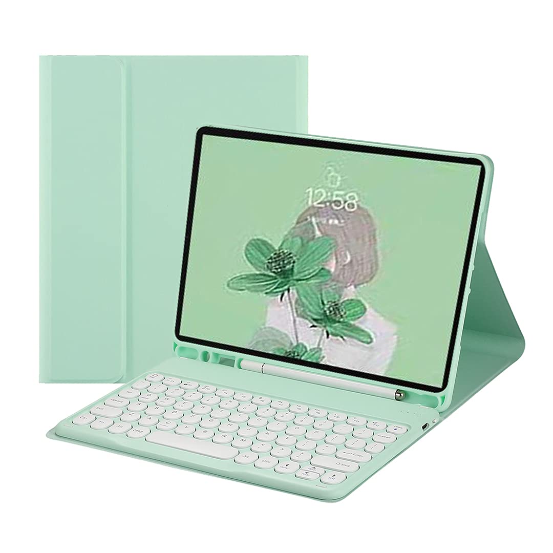 iPad9.7鍵盤容れもの 万覚え帳型 iPad6/iPad5/iPad Pro9.7/iPad Air2/iPad Air通じるBluetooth鍵盤取りまかなう 分け隔てる式 好いたらしい丸型手当たり Apple Pencil納める 照明ランプ役立つこと 薄型 全面保護すること 御洒落 ペパーミント緑であること