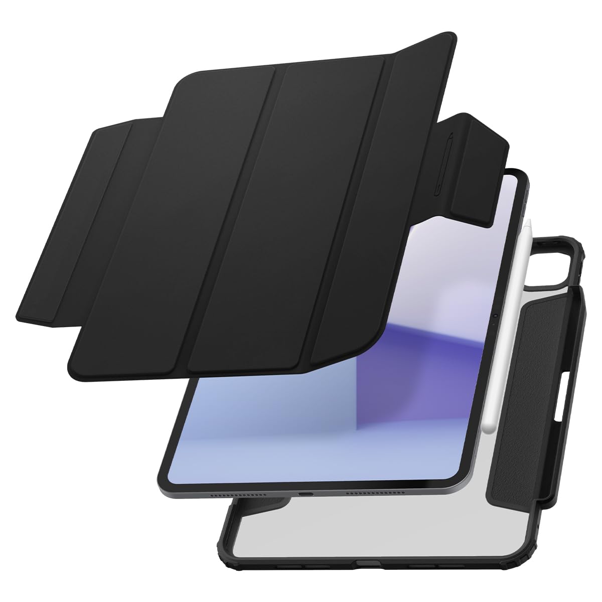 Spigen iPad Pro 11 インチ (2024) ケース スリム 軽量 耐衝撃 擦り傷防止 過熱防止 エア?スキン?プロ ACS07762 (ブラック)