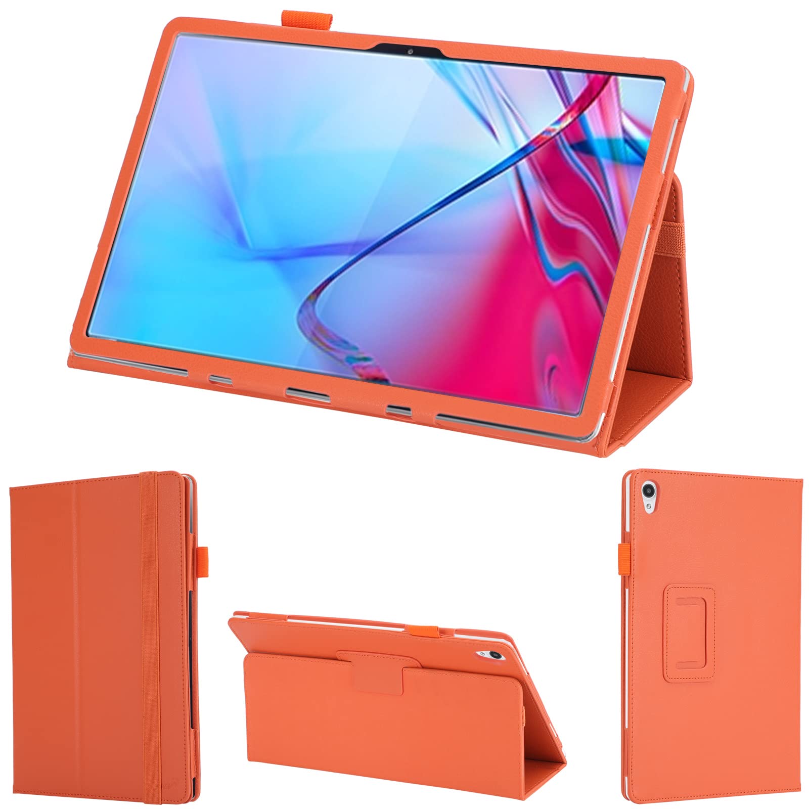 wisers Lenovo Tab P11 5G LET01 専用タブレットケース (オレンジ) 11インチ 対応 (タッチペン/保護フィルム 付き/スタンドタイプ) タブレットカバー 2023 新型