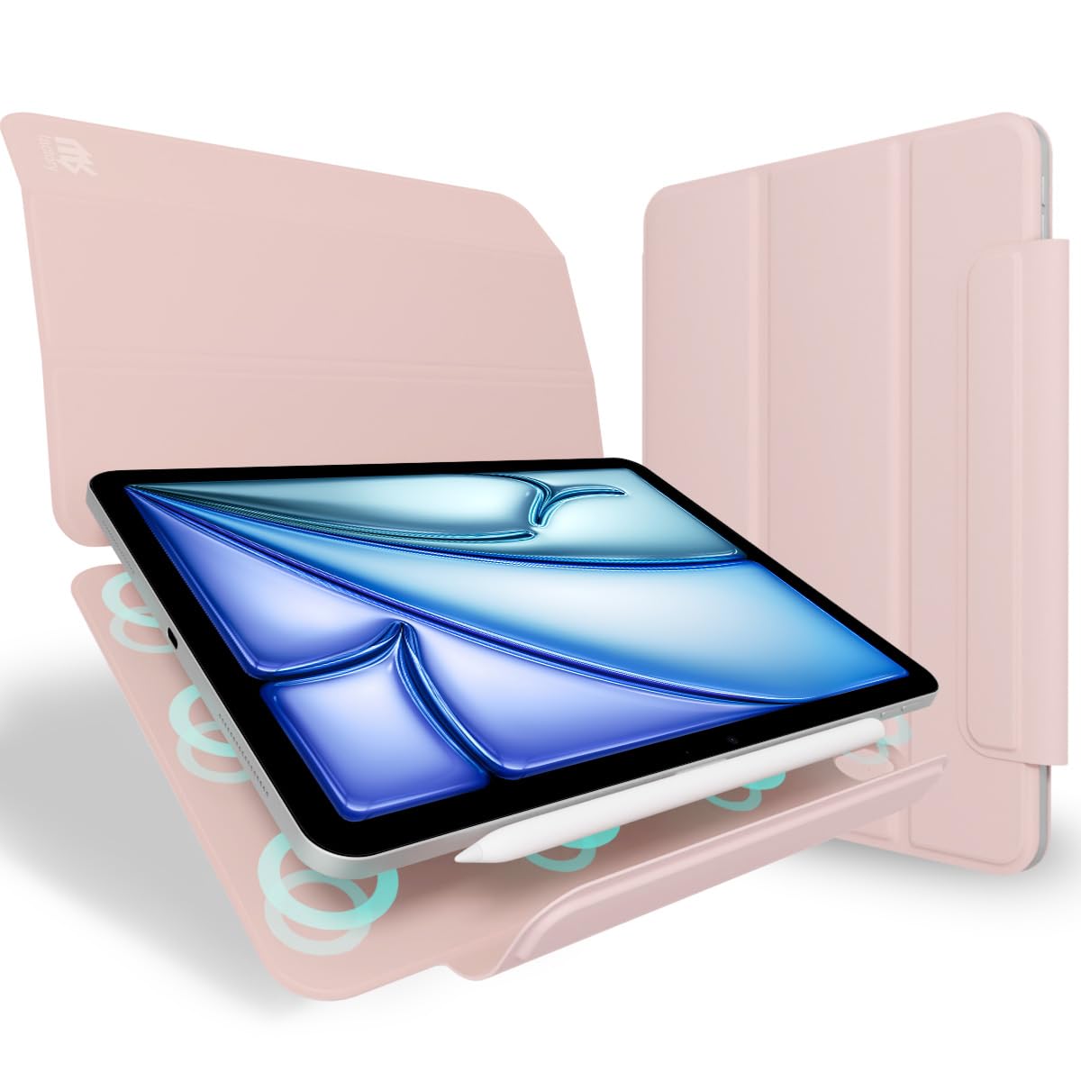 MS factory iPad Air 11in M2 Air 第5/4時人 用 入れもの 磁石へばり着く式 押しかぶせる Pro 11 2018 か細い 軽さ アイパッドエアー 第6時人 第5時人 第4時人 サクラ色沙子 IPDA4-S-MAGC-PK