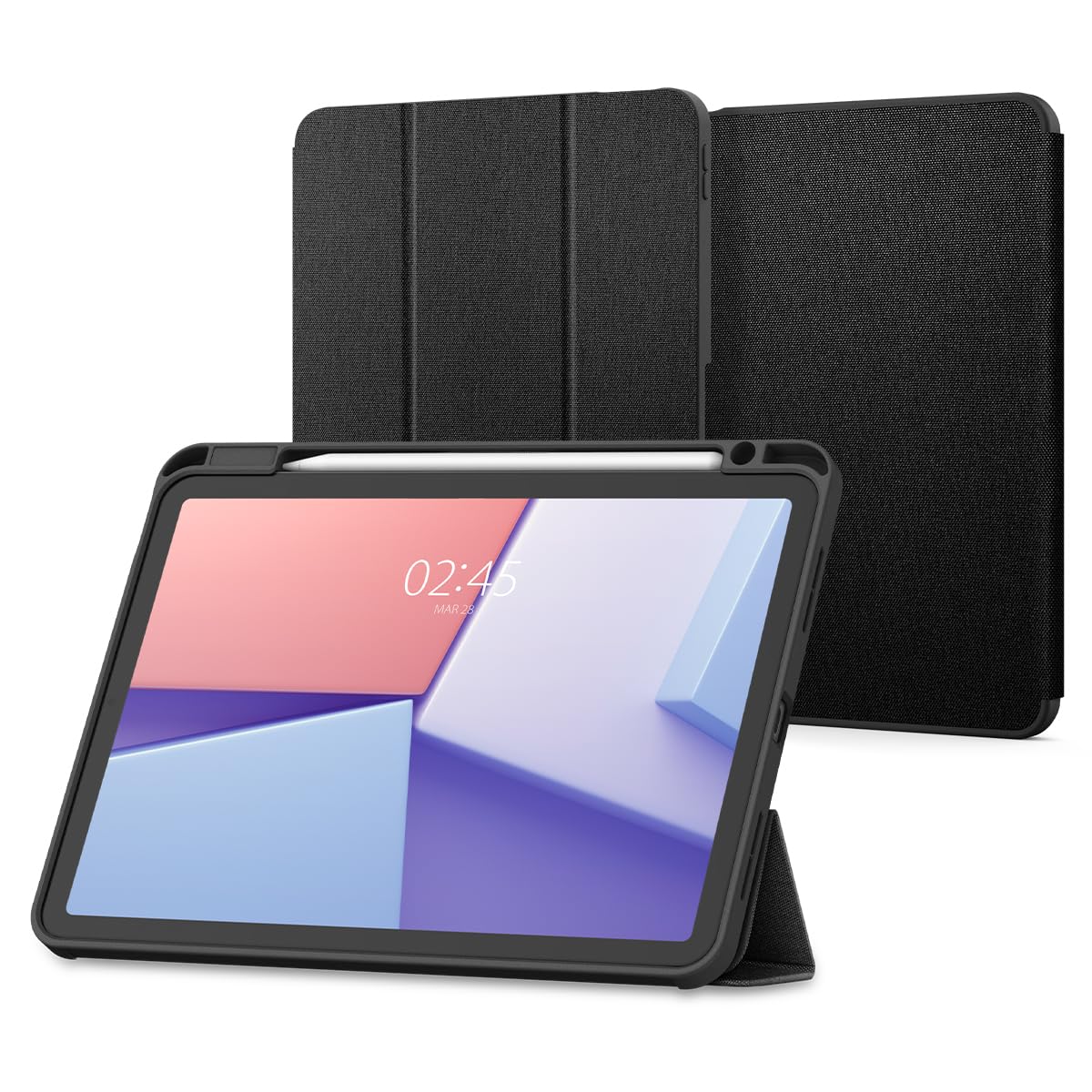 Spigen iPad Air 11 in (2024) / 10.9 in (2022/2020) 入れもの 照明ランプ 耐衝撃 すり傷押しとどめる ファブリックカバー オートスリープ アーバン・フィット ACS07754 (黒いこと)