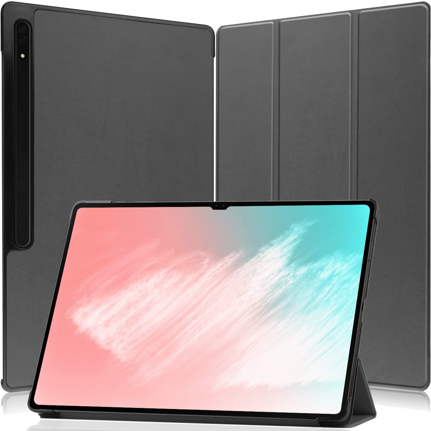 FOR Galaxy Tab S8 Ultra 経口避妊薬 14.6 in 容れもの 経口避妊薬 容れもの 新型 FOR Galaxy Tab S8 Ultra 14.6in の取りまかなう 照明ランプ役立つこと付き添い人 防御すること容れもの 三つ折 マグレット開閉式 薄型 超軽さ 全面防御すること