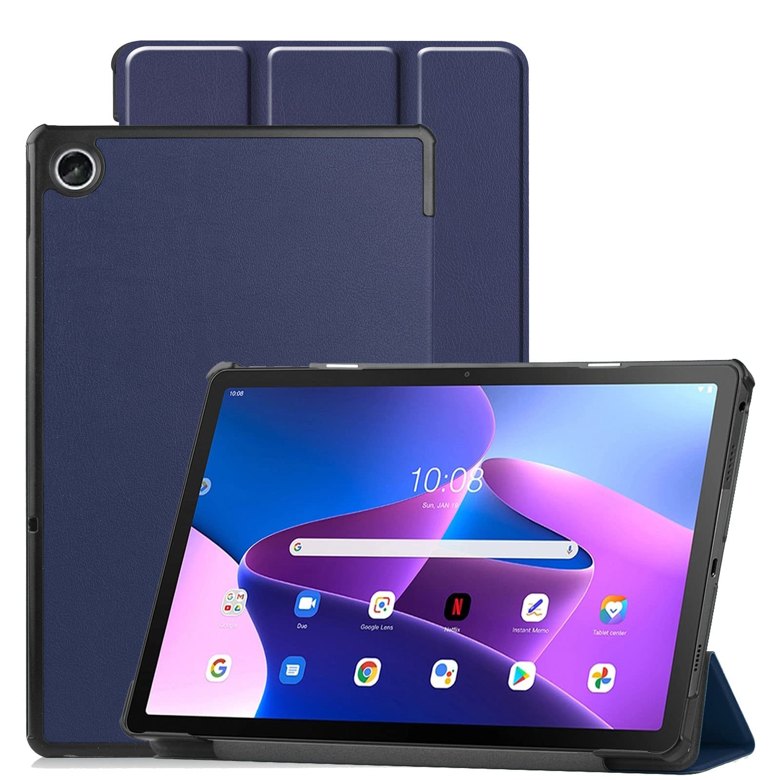 FOR Lenovo Tab M10 Plus (3rd Gen) 10.6インチ 用の 三つ折ケース 手帳型 スマートケース マグネット内蔵 オートスリープ機能 FOR Lenovo Tab M10 Plus (3rd Gen) 10.6インチ 用の PUレザーカバー スタンド機能付