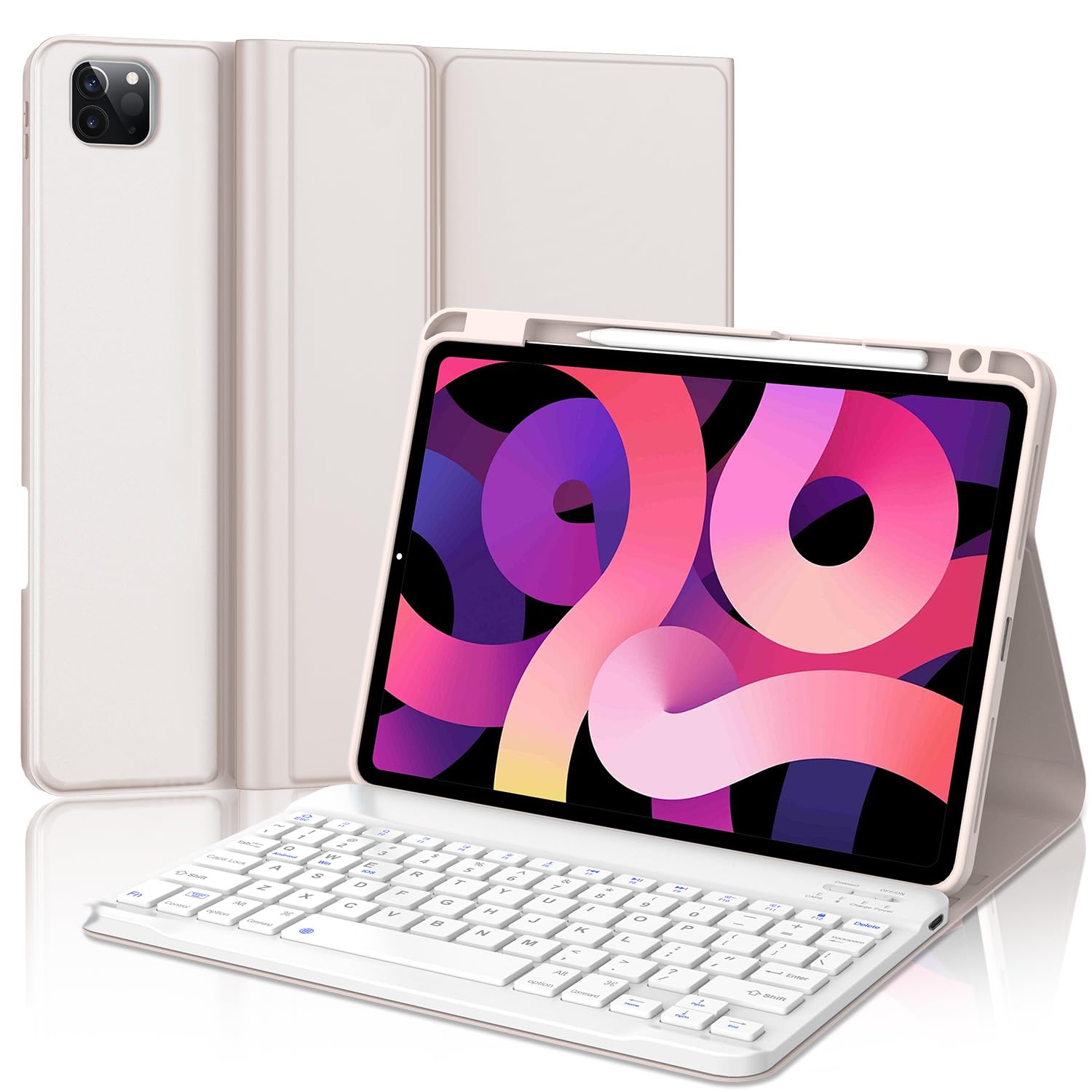 iPad Air 11インチ（M2）キーボードケースiPad Air5/iPad Air4 キーボード 10.9インチ iPad Pro 11インチ 第4/3/2/1世代対応 Apple Pencil充電対応 上側収納 脱着式 オートスリープ機能 多角度調整 傷つけ防止