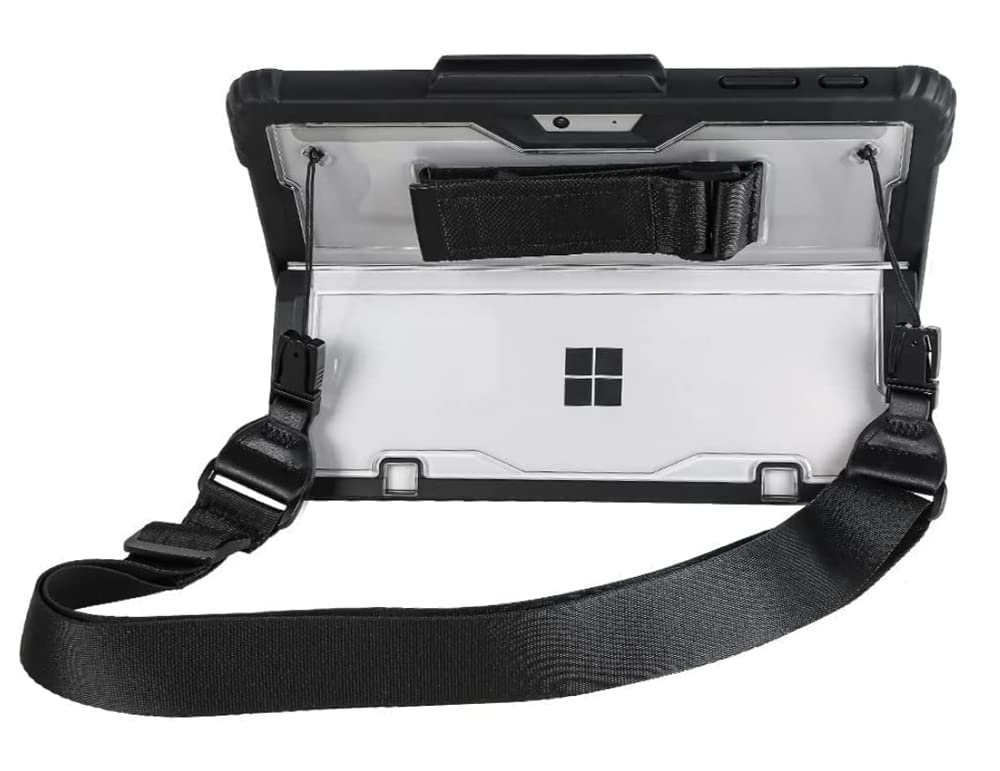 SurfaceSurface Pro7 Pro6 Pro5 Pro4 ケース 透明 耐衝撃 肩掛けストラップ ハンドストラップ ペンホルダー 付き キーボードも収納可能 サーフェス専用 保護カバー 軽量薄型保護ケース 耐衝撃 全面保｜T.M.Bストア